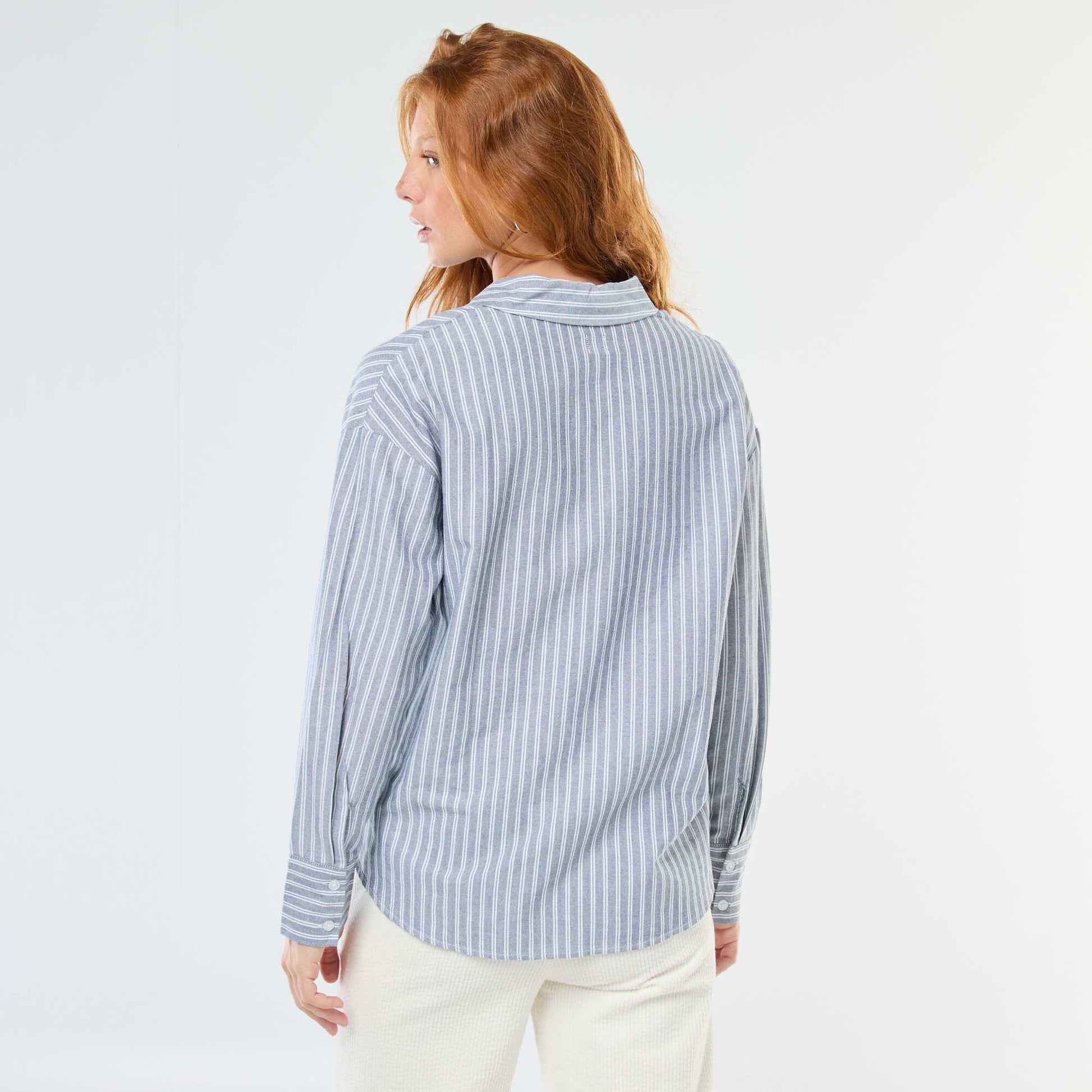 Chemise manches longues oxford GRIS