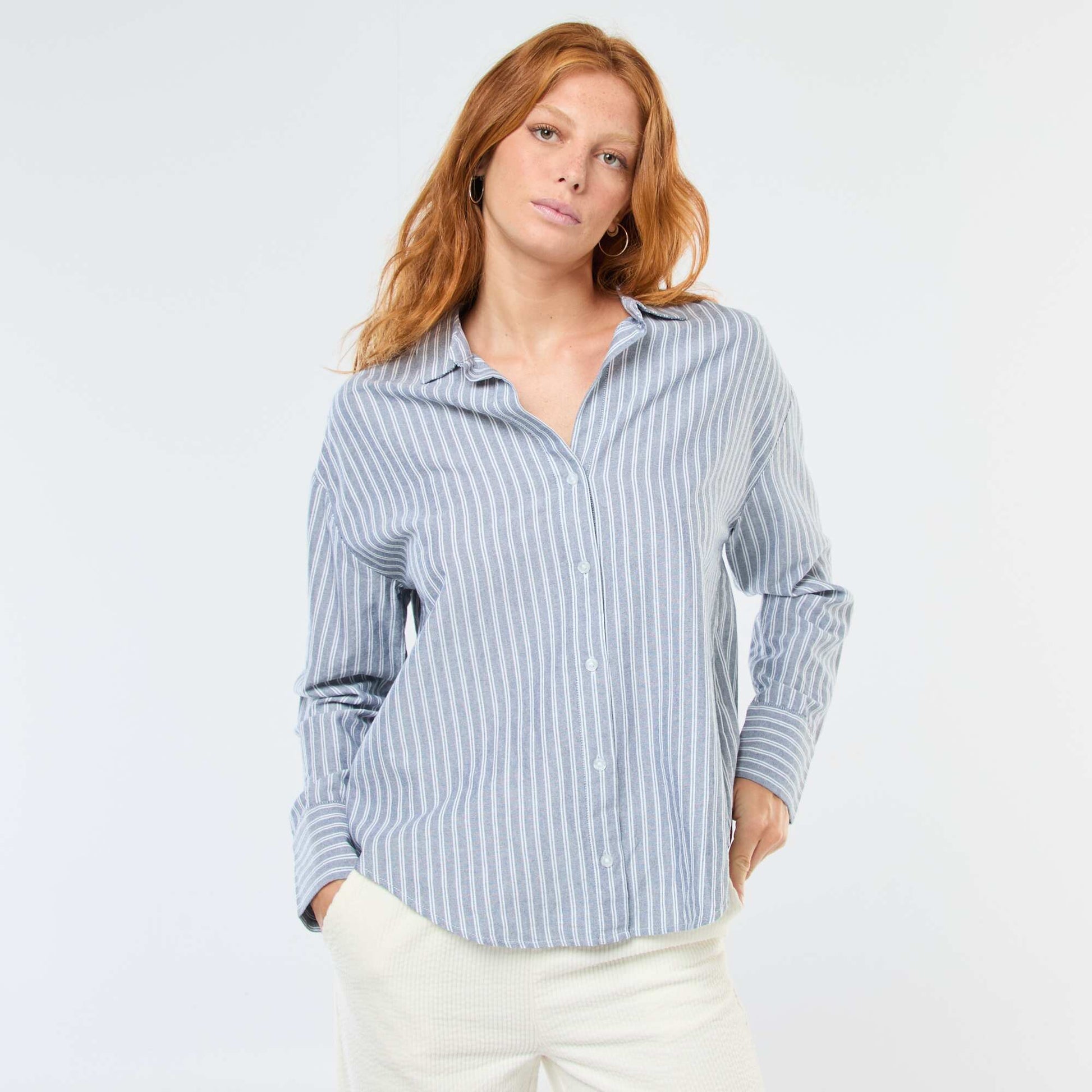 Chemise manches longues oxford GRIS
