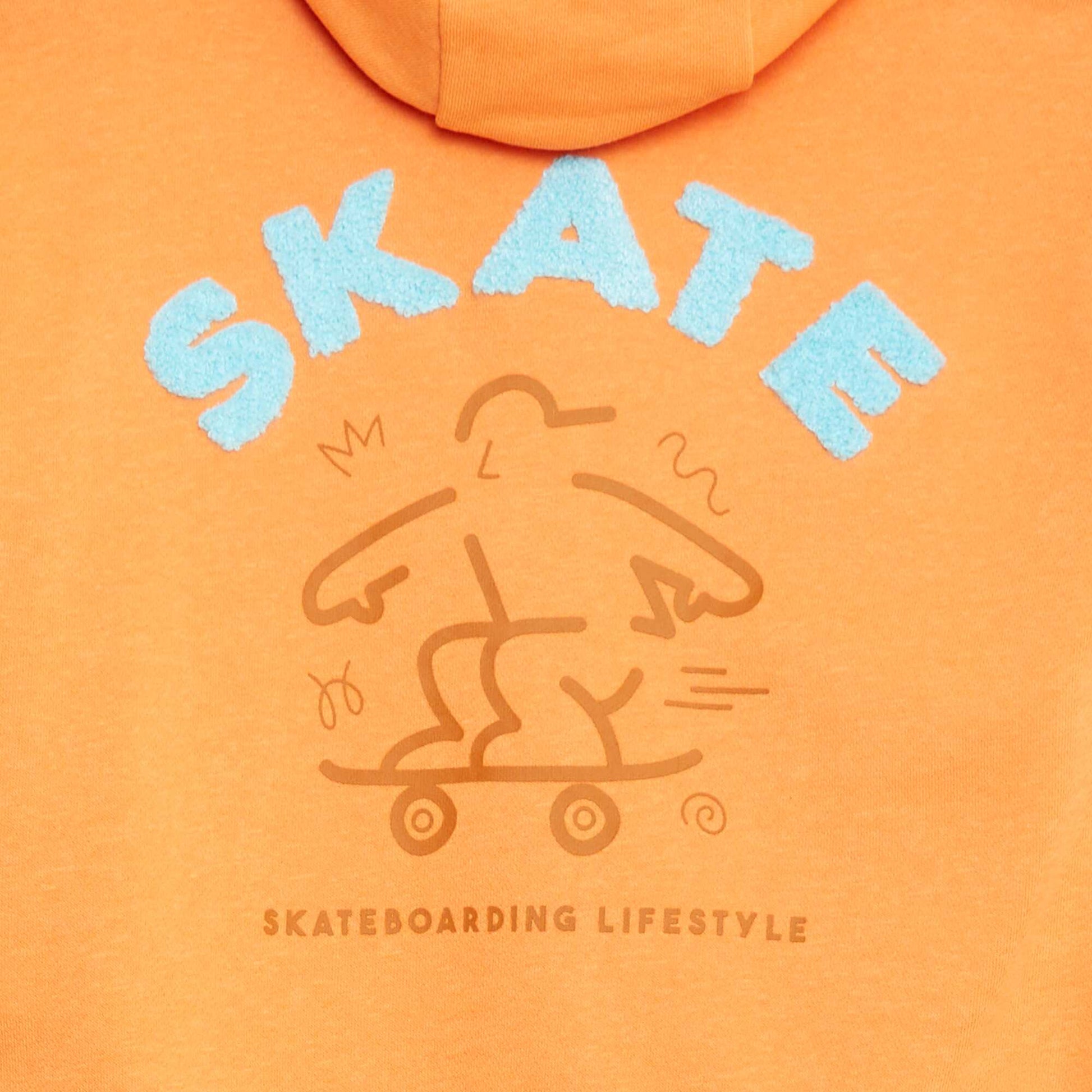 Sweat à capuche imprimé 'skate' ORANGE