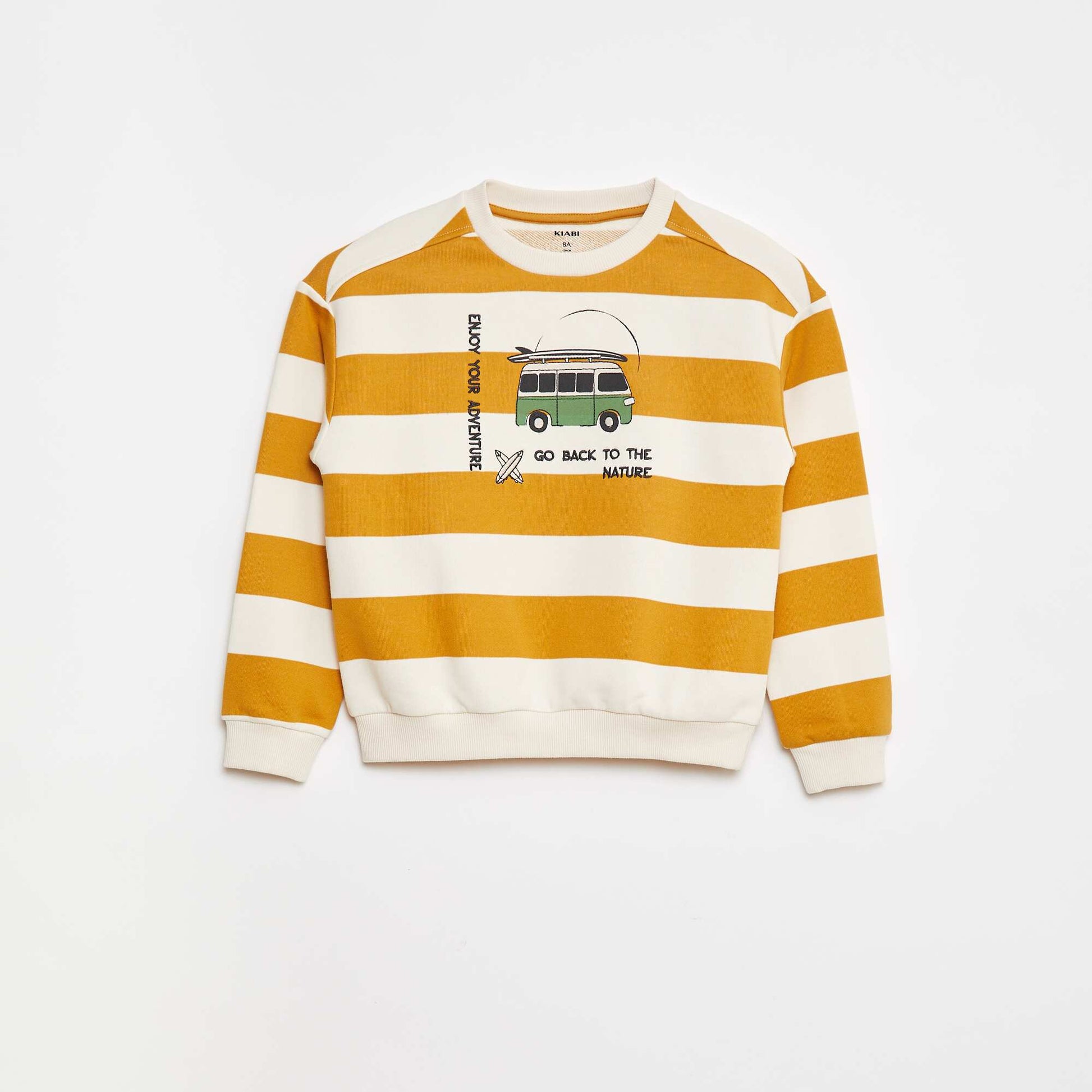 Sweat en molleton avec manches contrastées JAUNE RAYé
