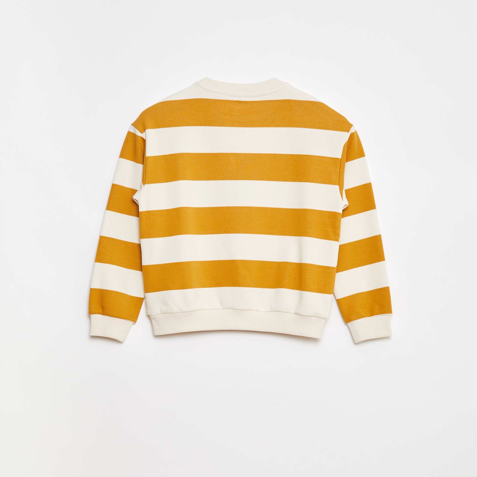 Sweat en molleton avec manches contrastées JAUNE RAYé