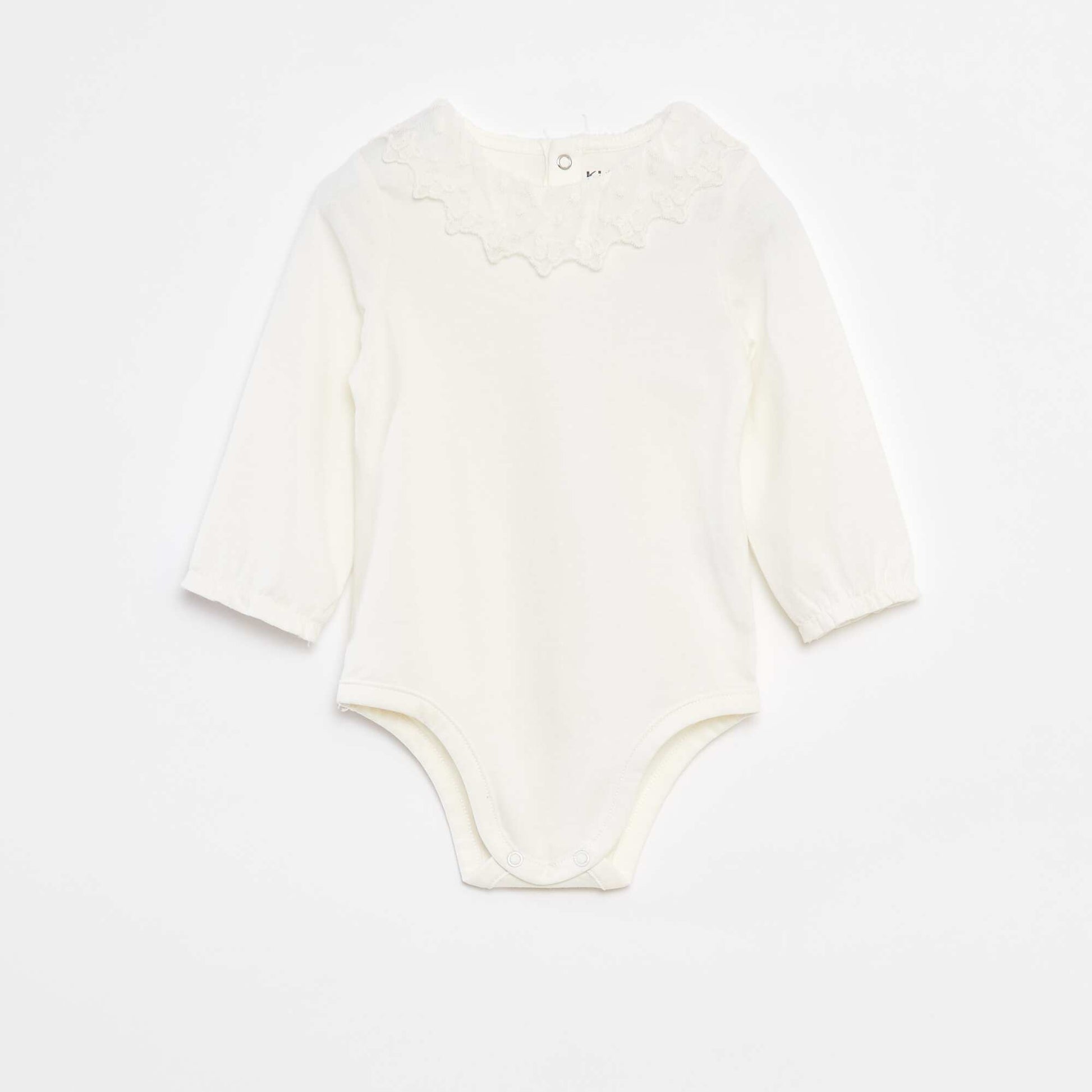 Body avec collerette en dentelle BLANC