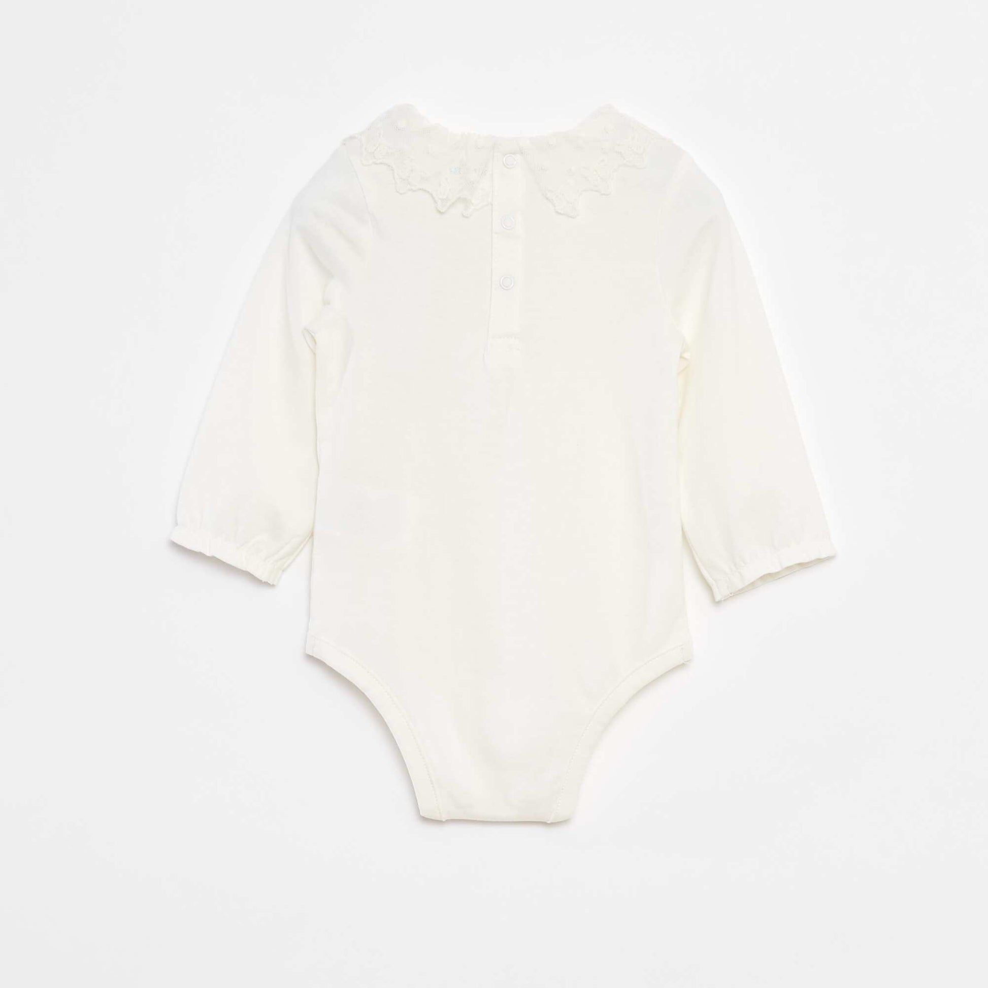 Body avec collerette en dentelle BLANC