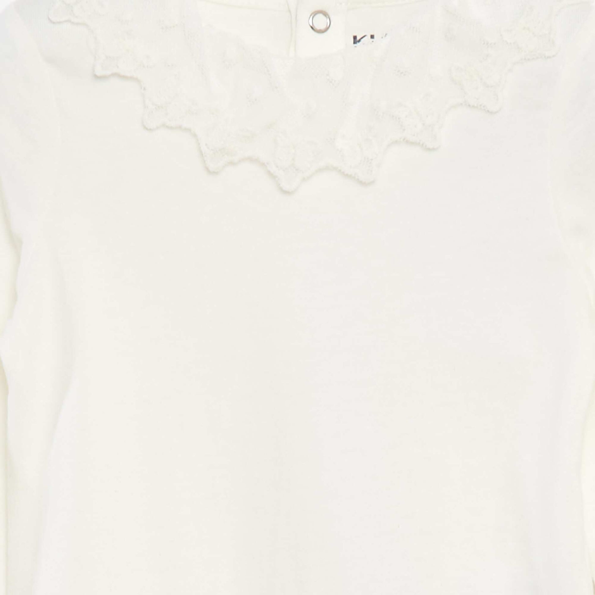 Body avec collerette en dentelle BLANC