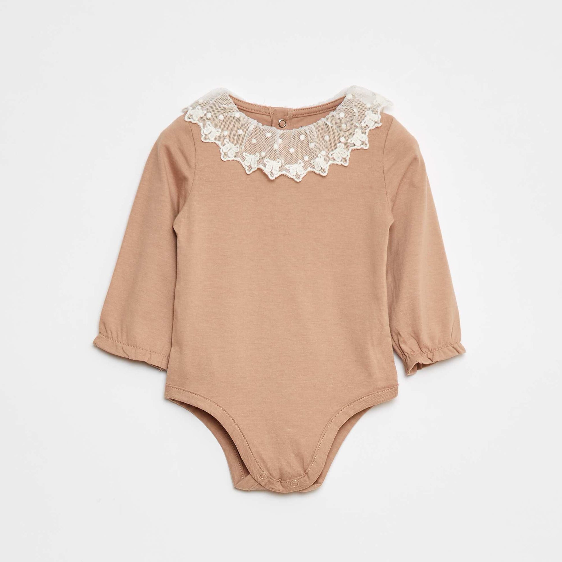 Body avec collerette en dentelle BEIGE