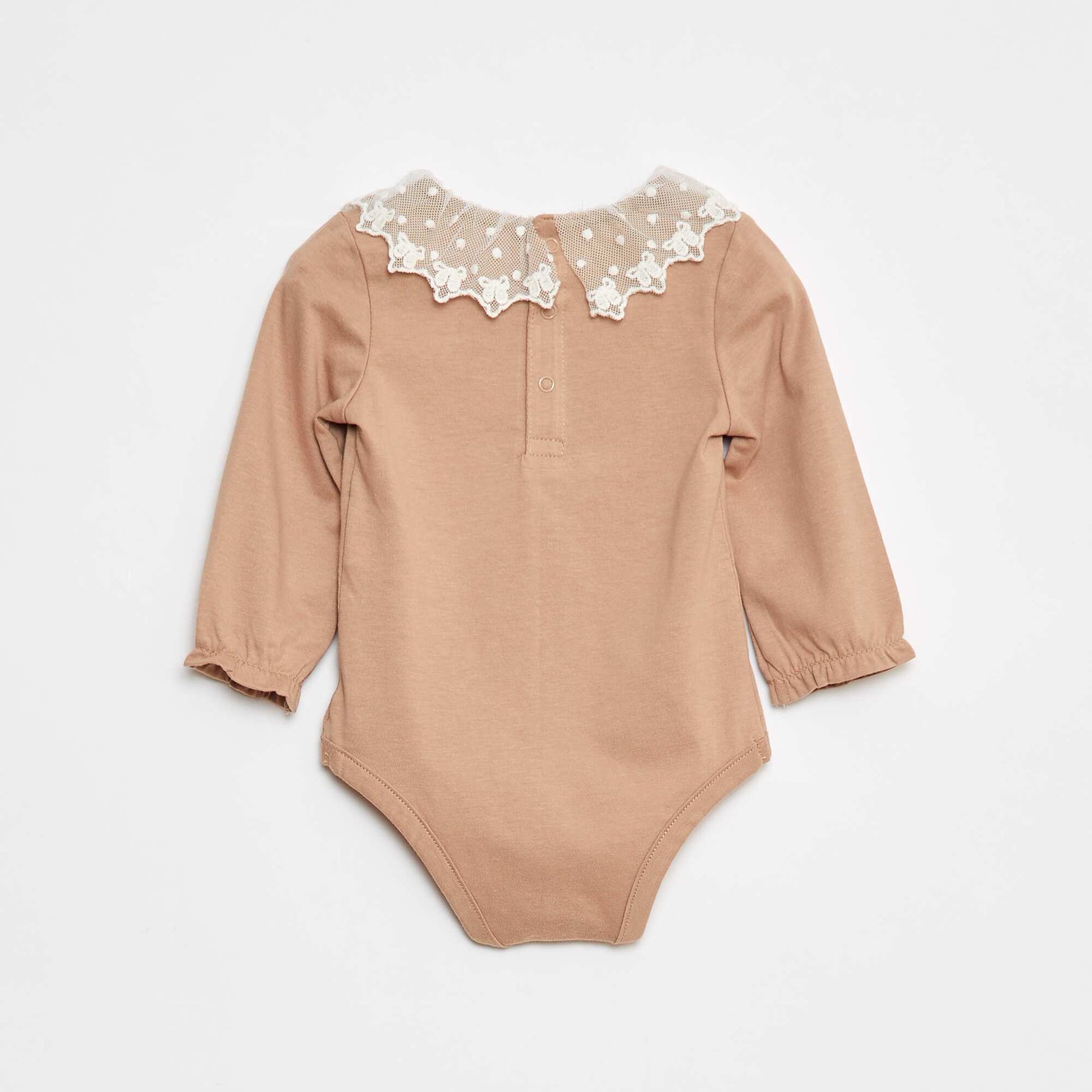 Body avec collerette en dentelle BEIGE