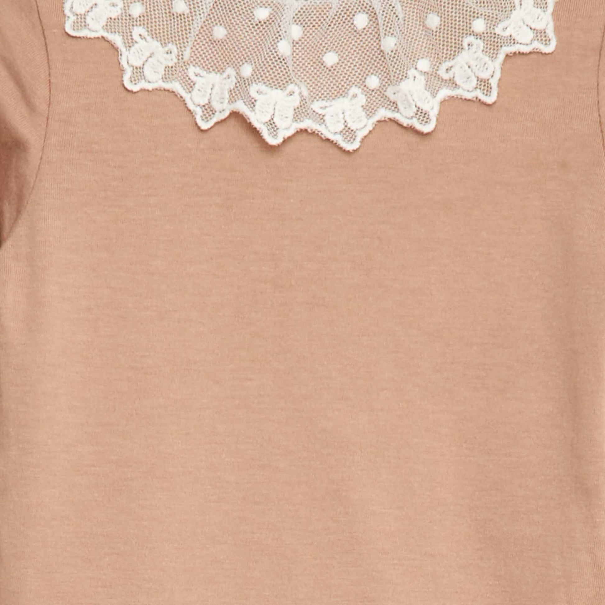 Body avec collerette en dentelle BEIGE