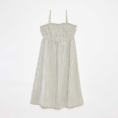 Robe longue et rayée à bretelles BLANC