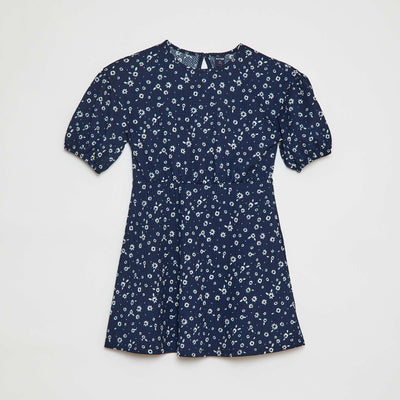 Robe à manches courtes avec imprimé BLEU
