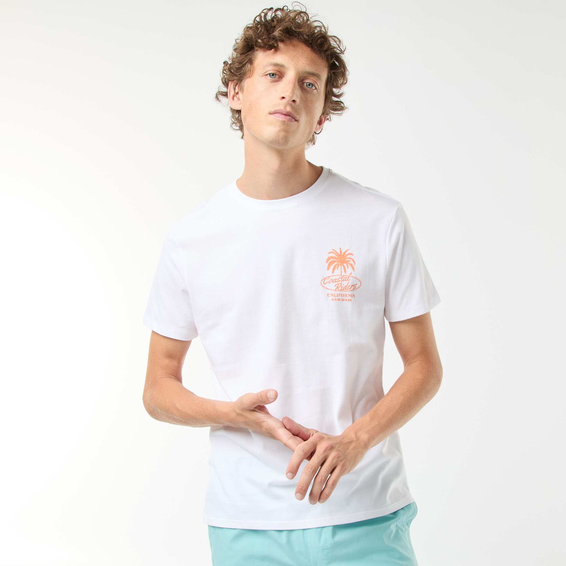 Tee-shirt manches courtes imprimé BLANC