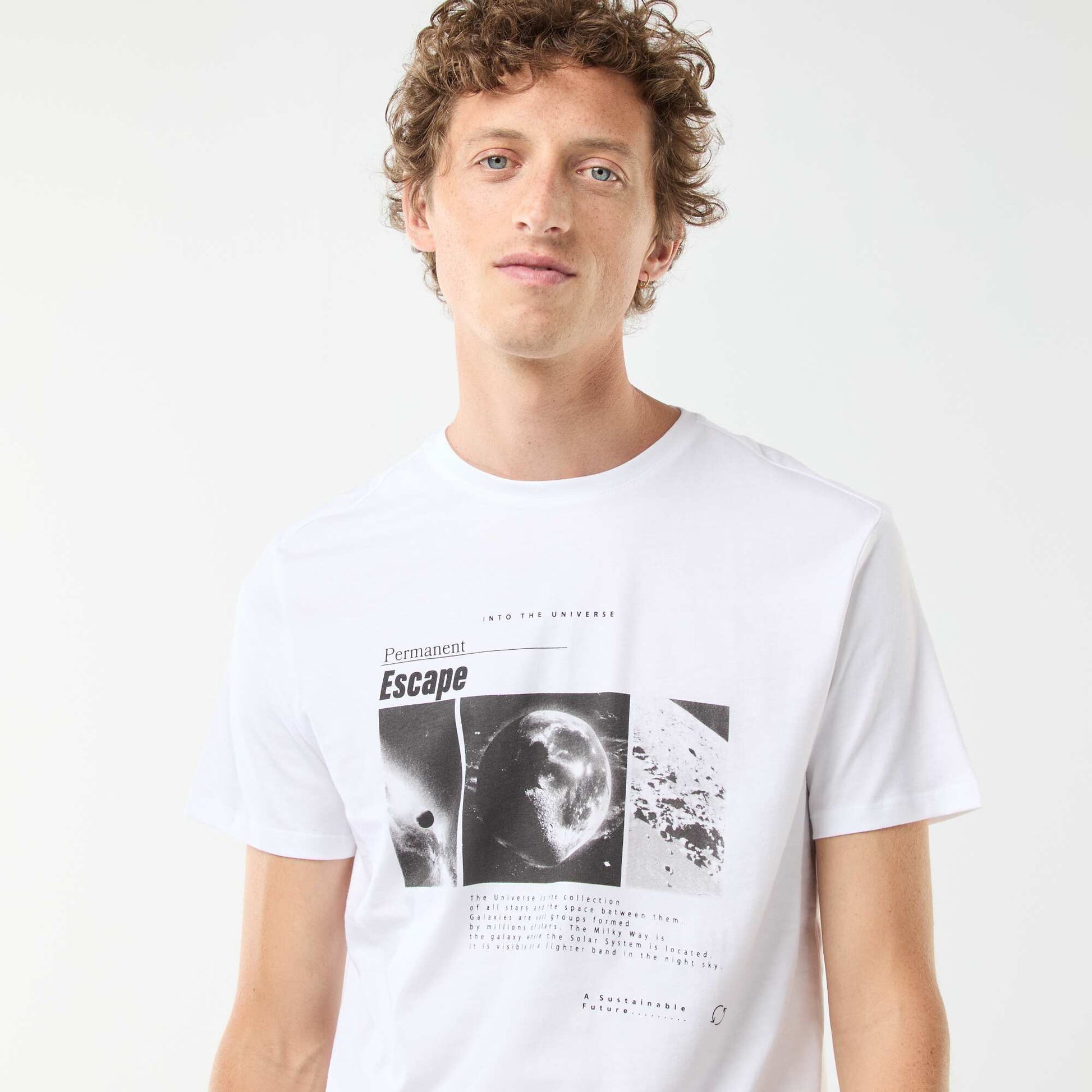 Tee-shirt manches courtes imprimé BLANC