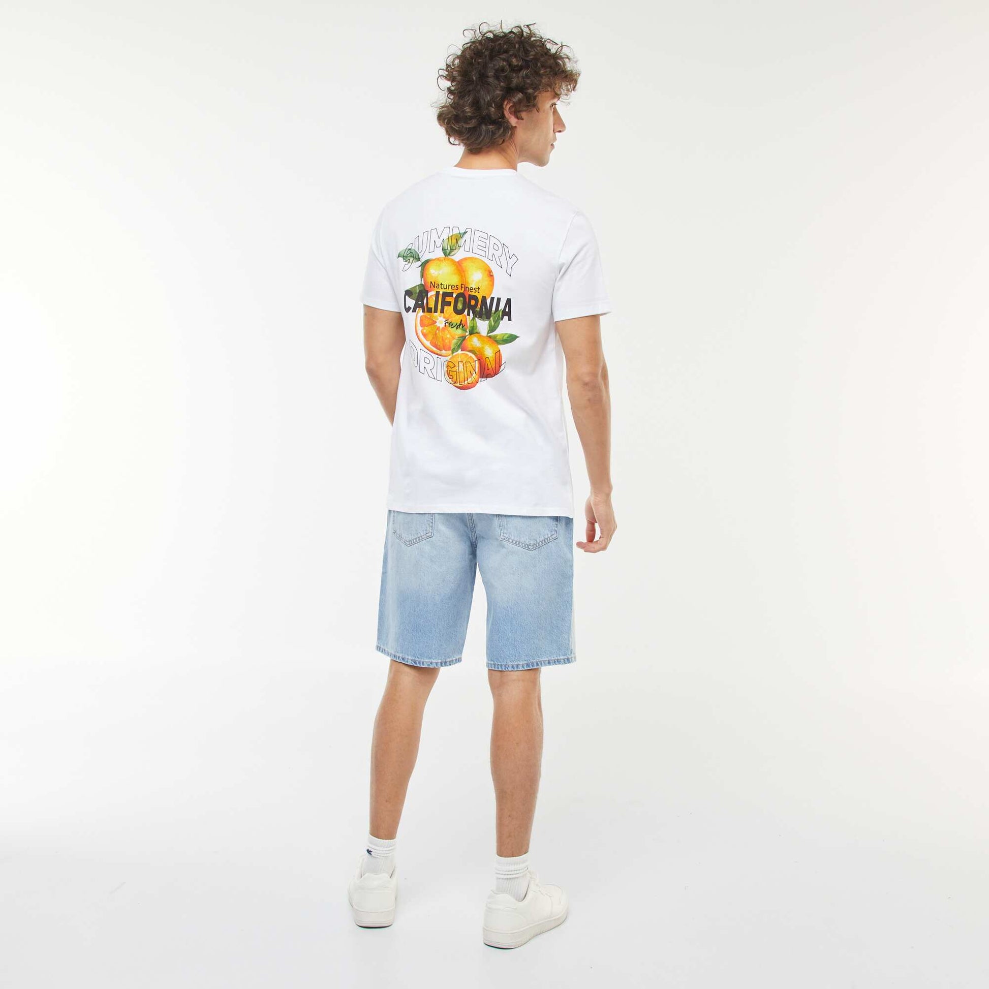 Tee-shirt manches courtes imprimé BLANC