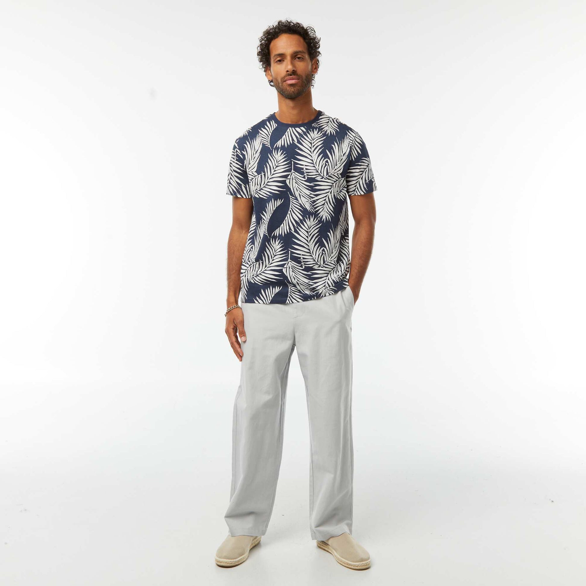 Tee-shirt manches courtes imprimé BLEU