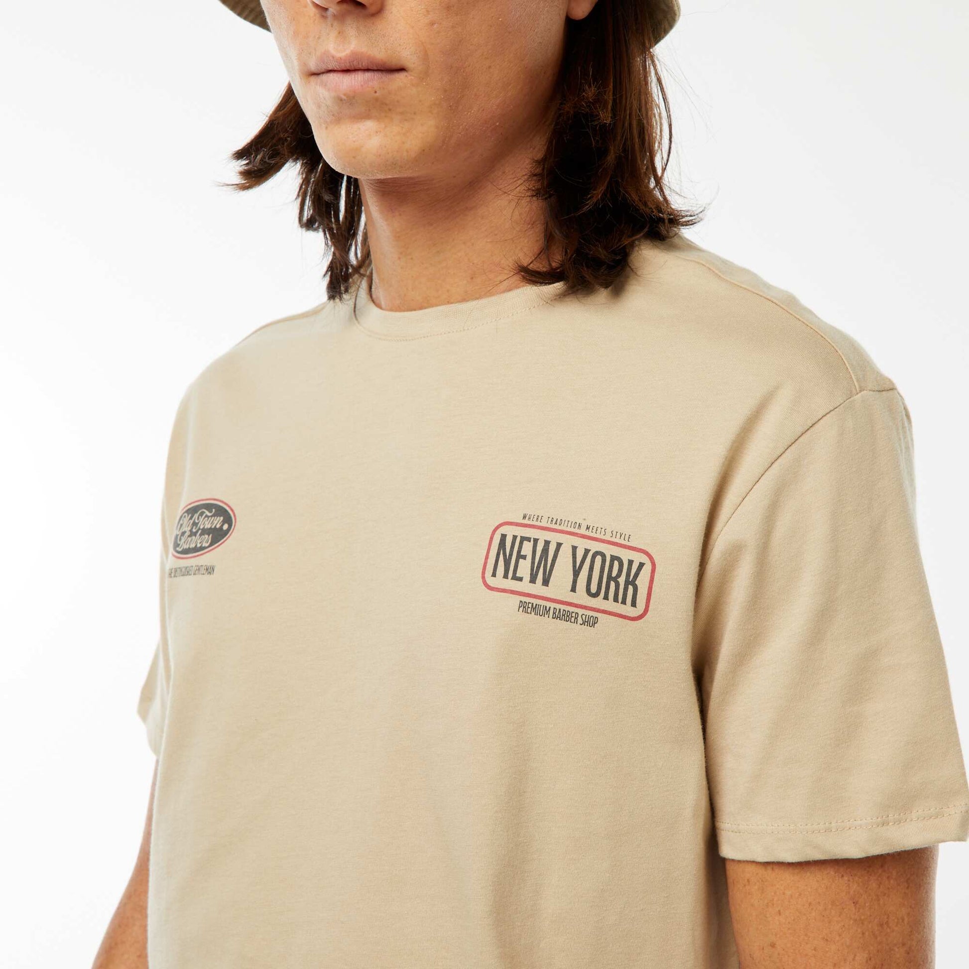 Tee-shirt manches courtes imprimé BEIGE