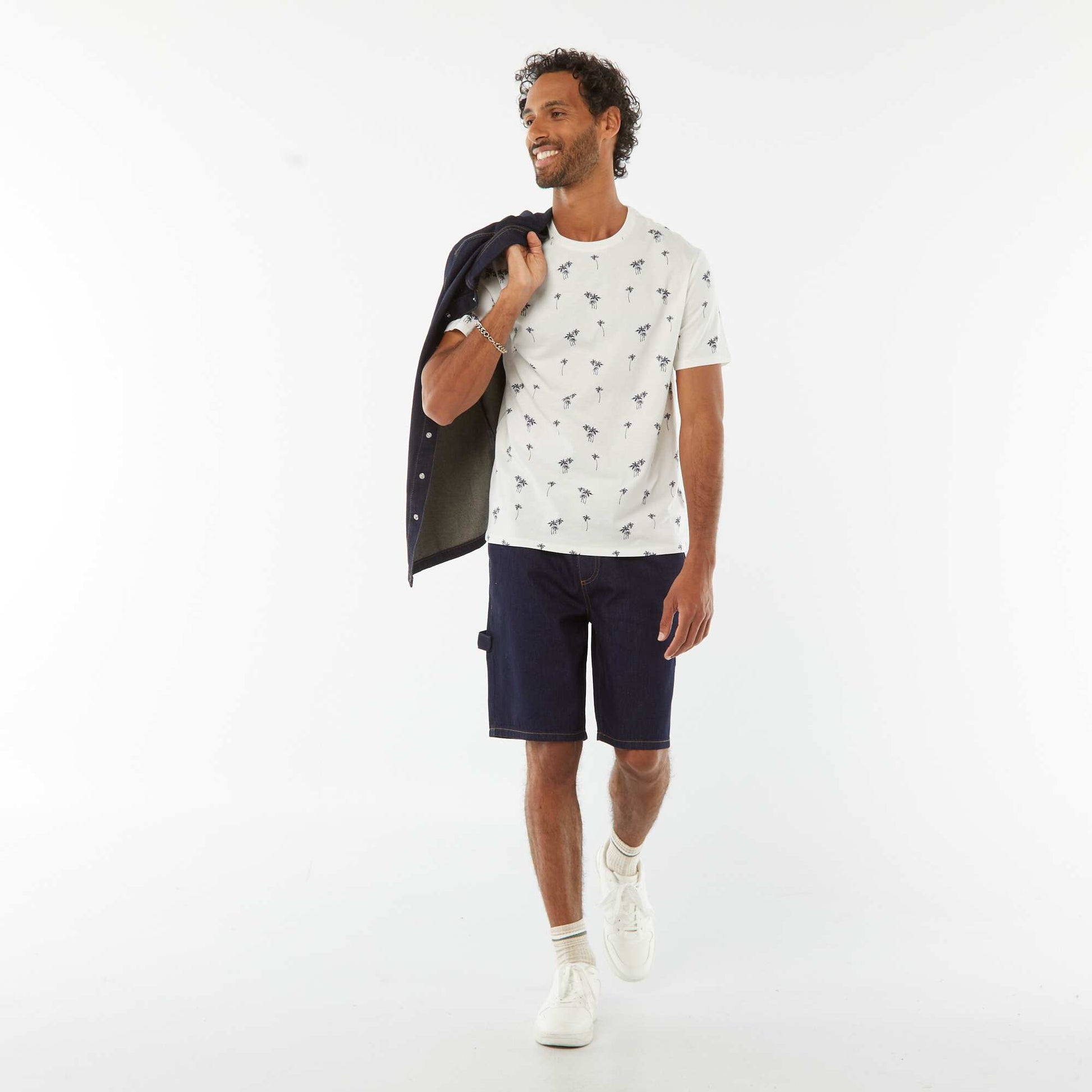 Tee-shirt manches courtes imprimé BLANC
