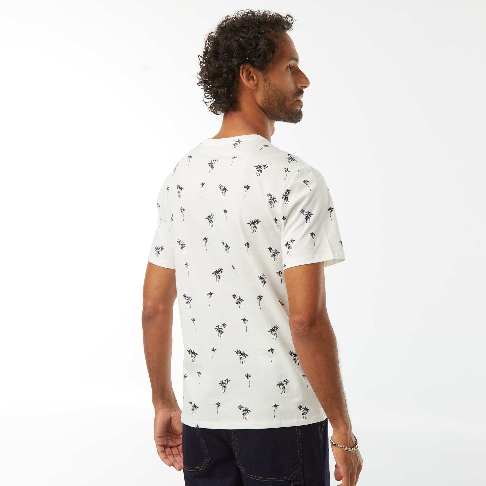 Tee-shirt manches courtes imprimé BLANC