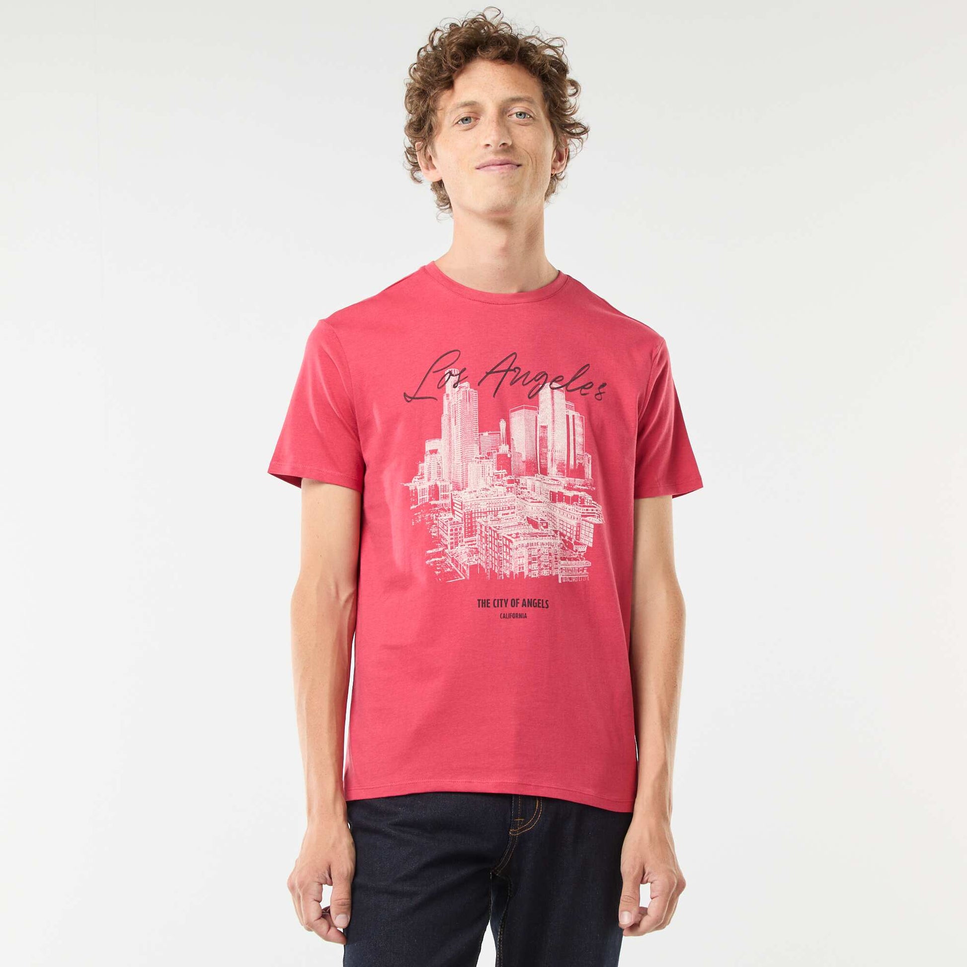 Tee-shirt manches courtes imprimé ROUGE