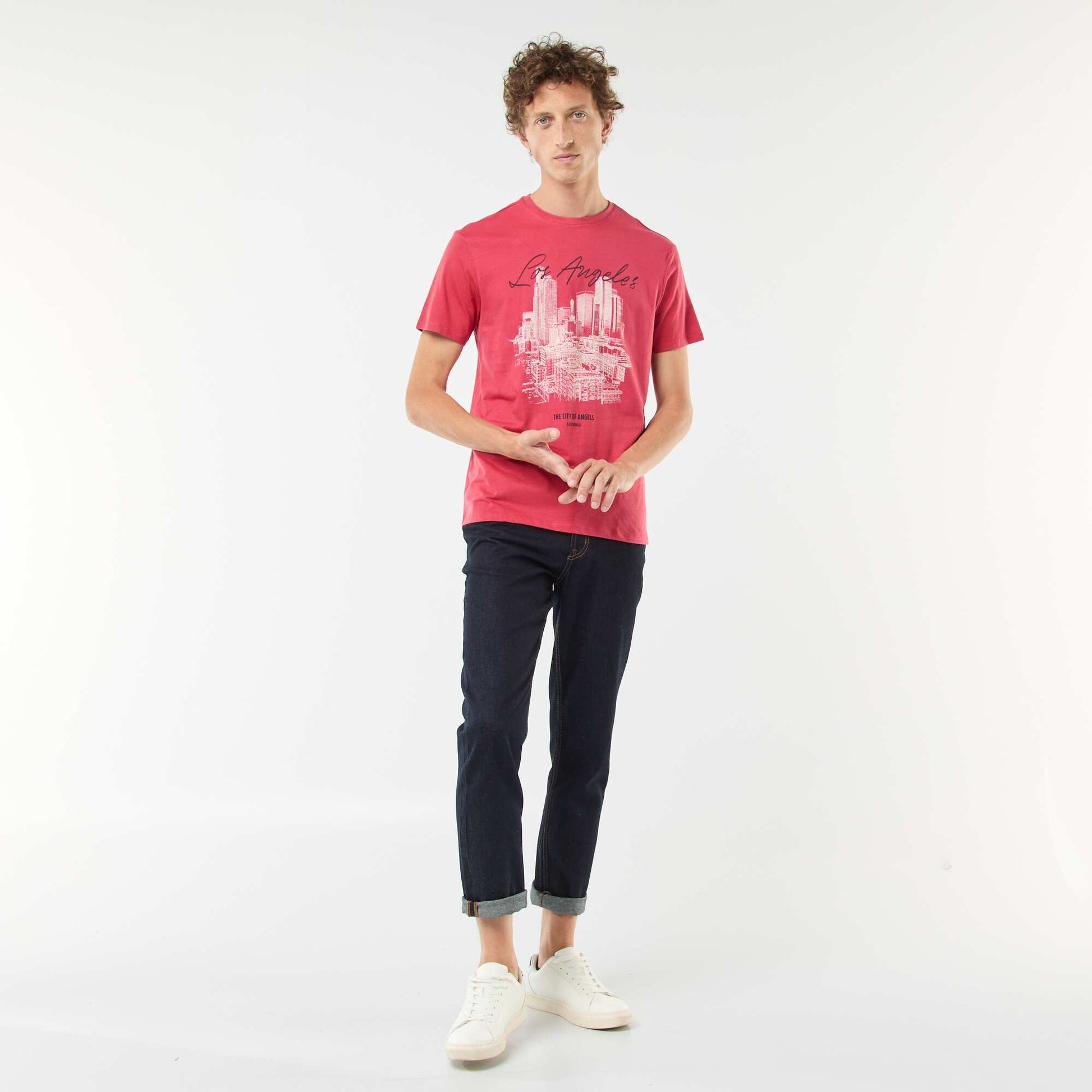 Tee-shirt manches courtes imprimé ROUGE