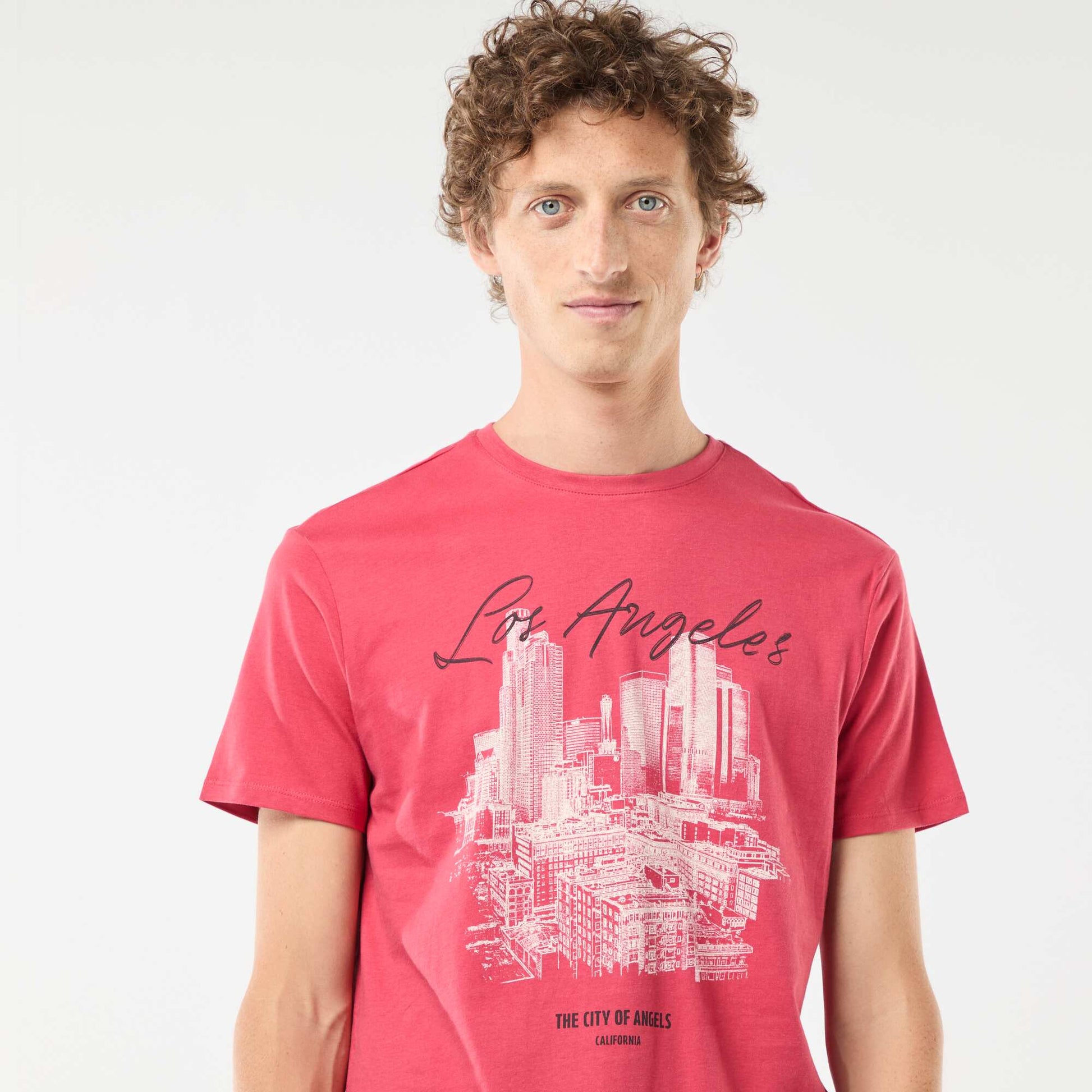 Tee-shirt manches courtes imprimé ROUGE