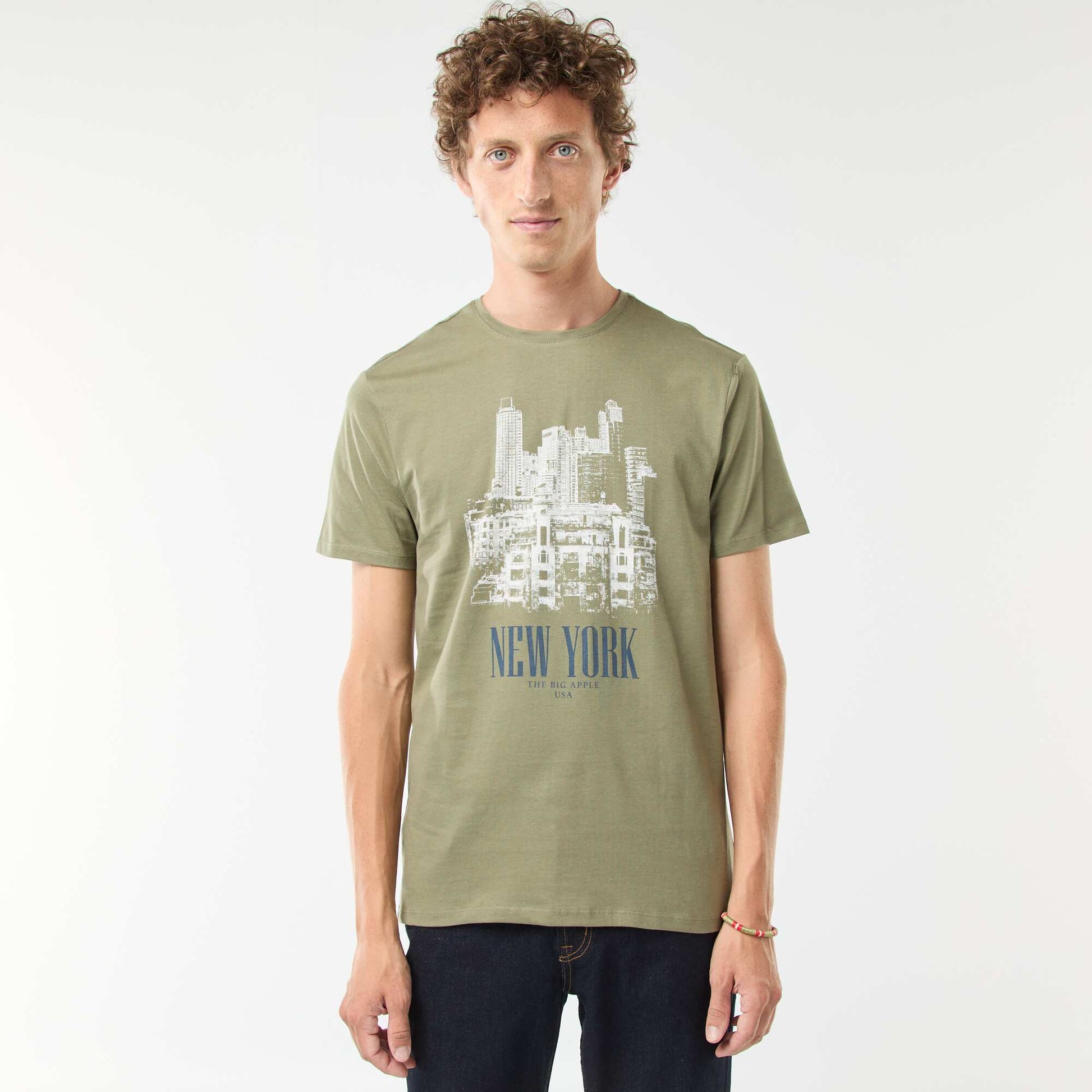 Tee-shirt manches courtes imprimé KAKI