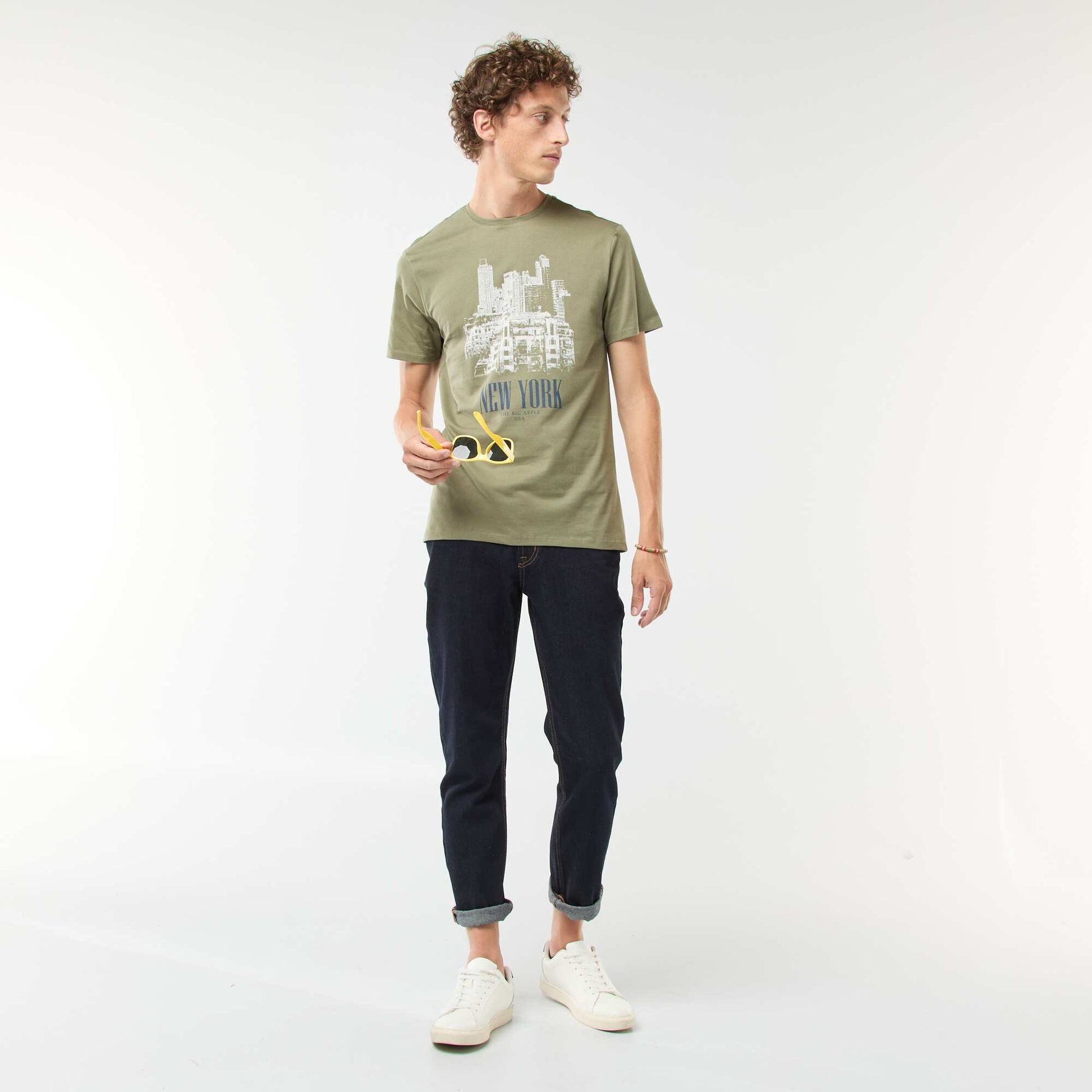 Tee-shirt manches courtes imprimé KAKI