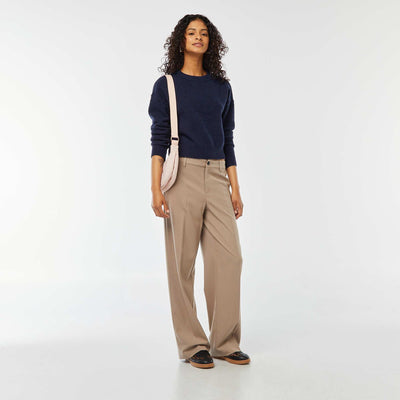 Pantalon city large à pinces BEIGE