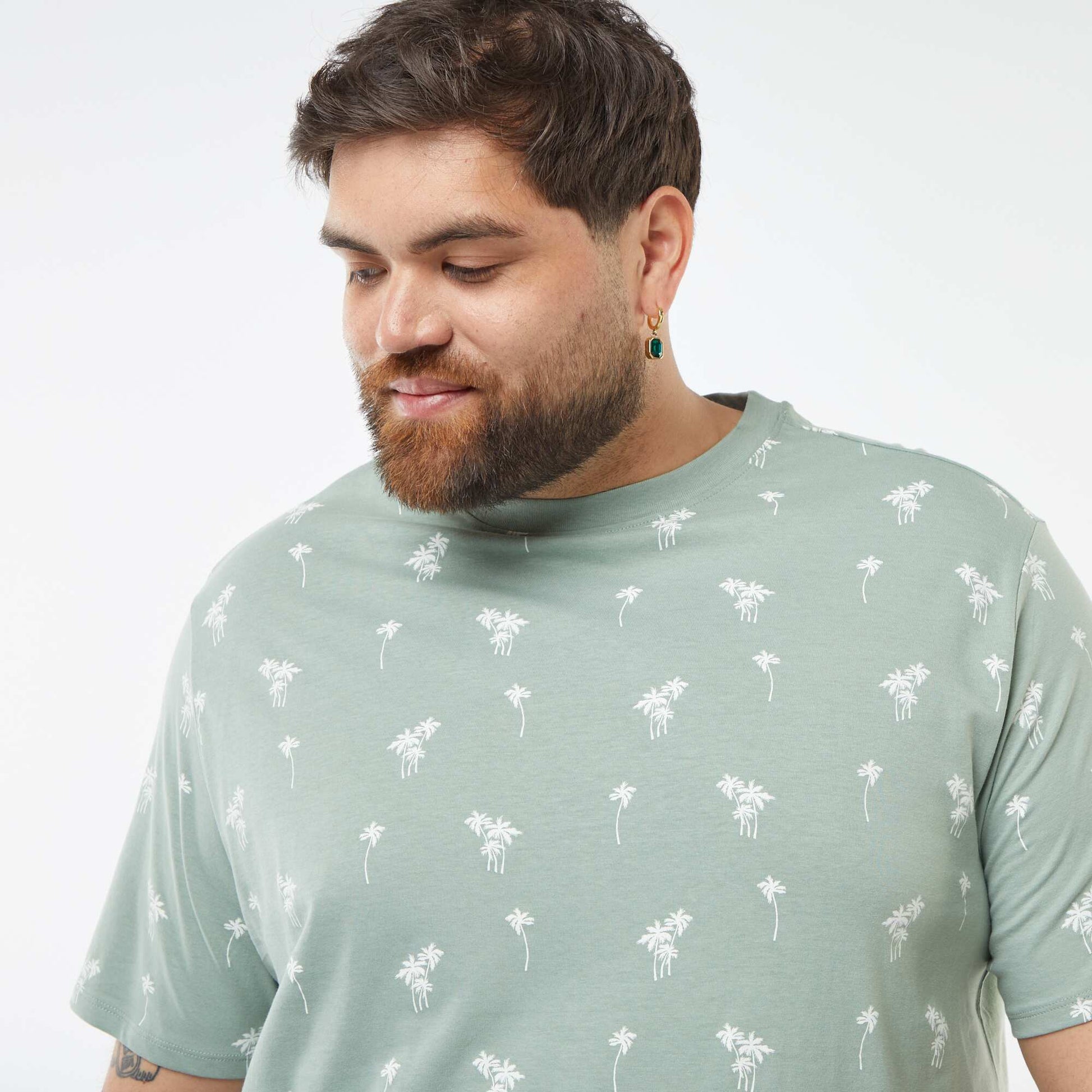 T-shirt manches courtes à motif VERT