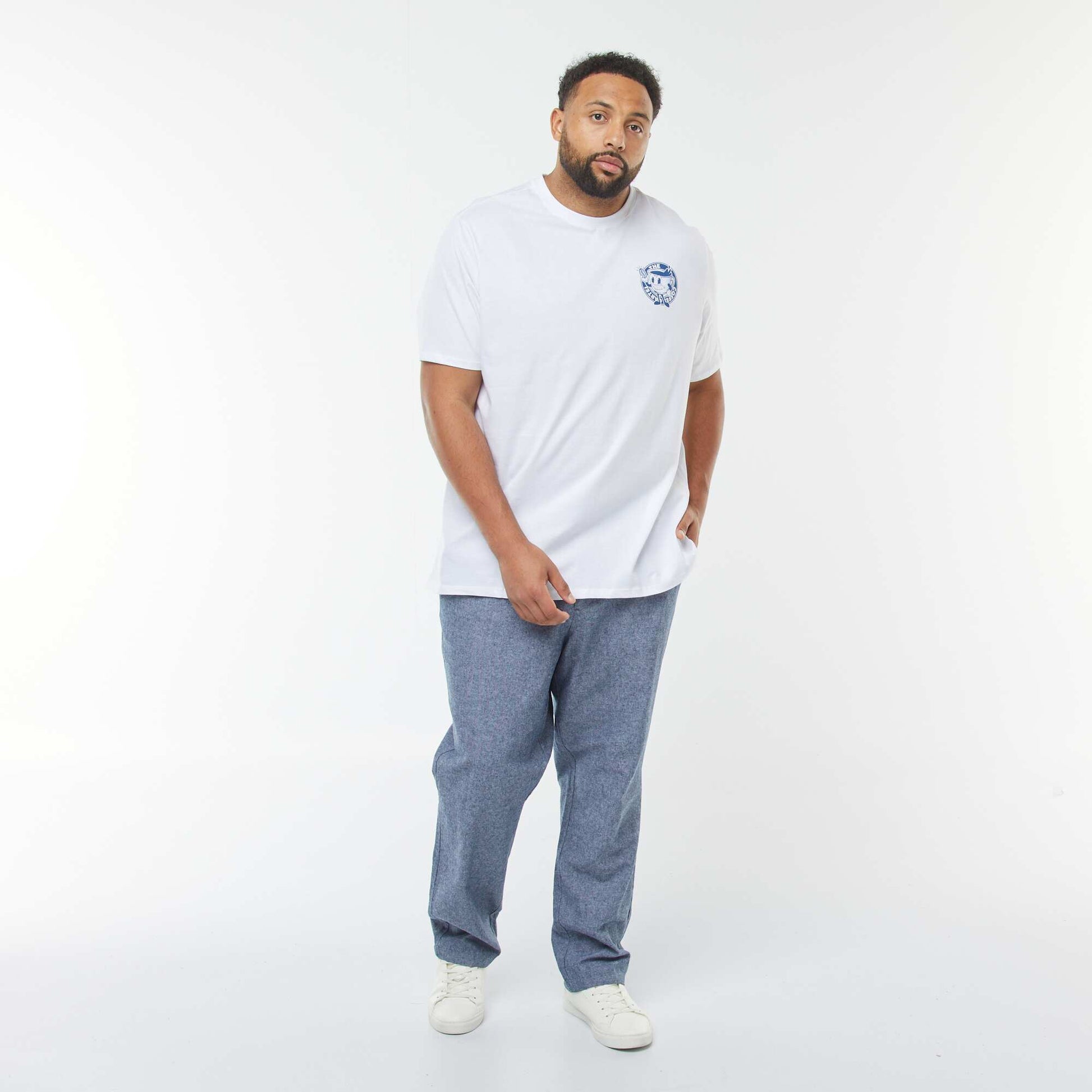 T-shirt manches courtes à motif BLANC