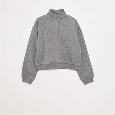 Sweat camionneur avec col zippé GRIS