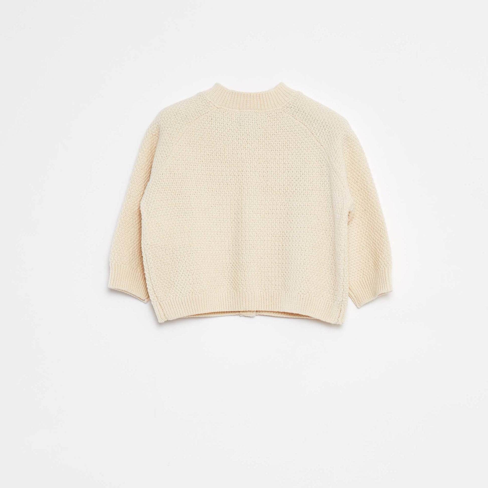 Gilet en point mousse avec ouverture boutonnée BEIGE