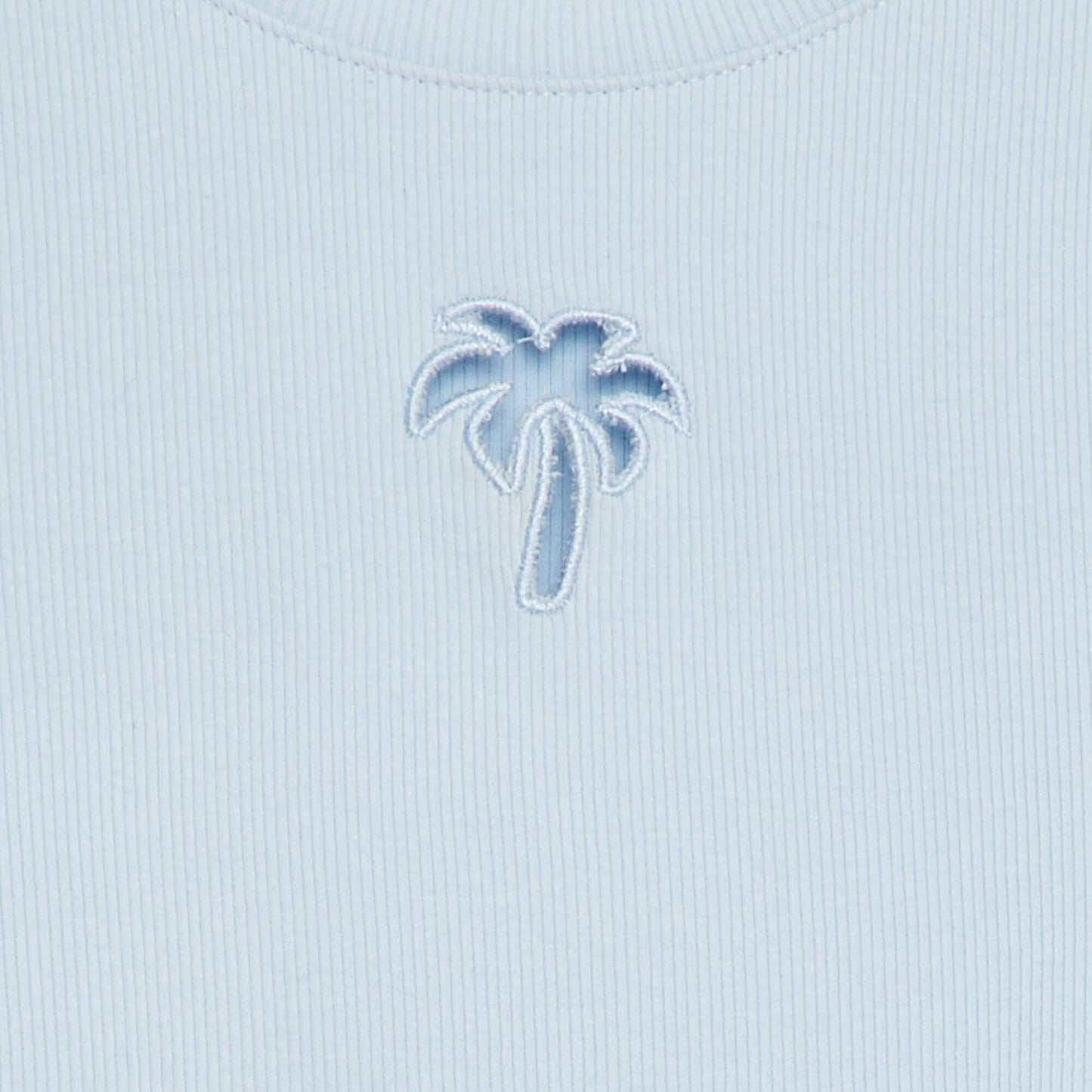 T-shirt côtelé fantaisie BLEU