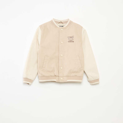 Blouson aviateur en coton BEIGE