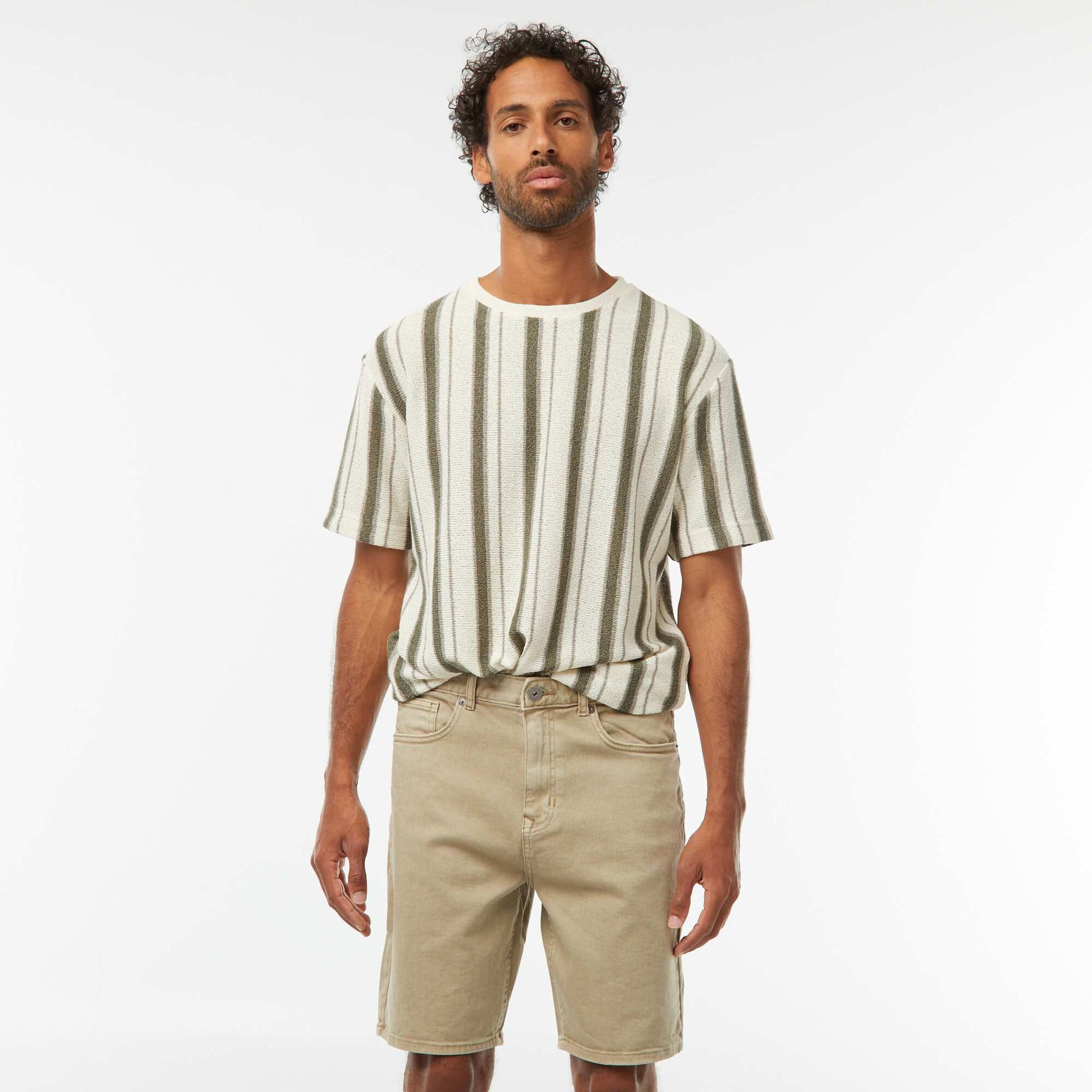 Bermuda en twill à 5 poches BEIGE