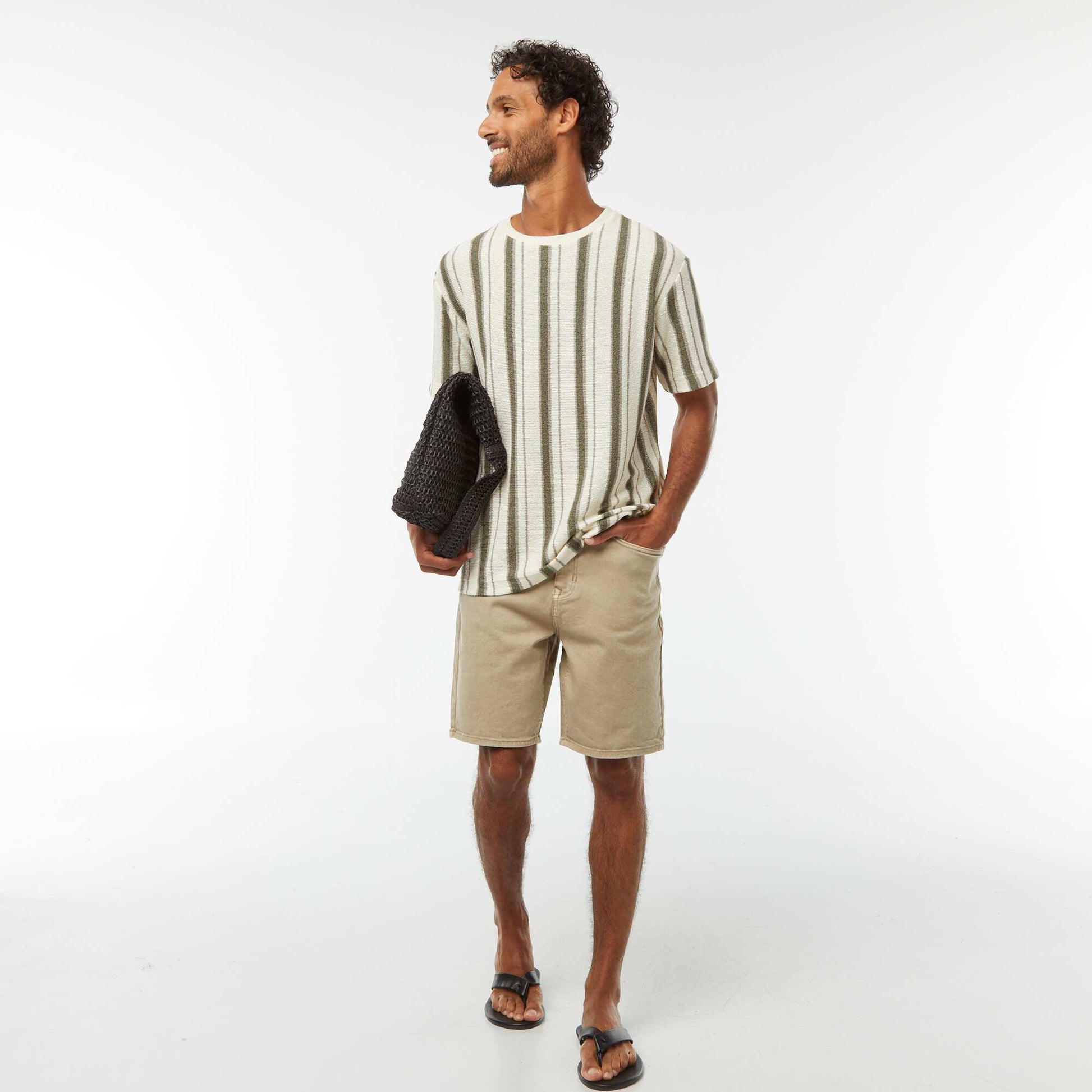 Bermuda en twill à 5 poches BEIGE