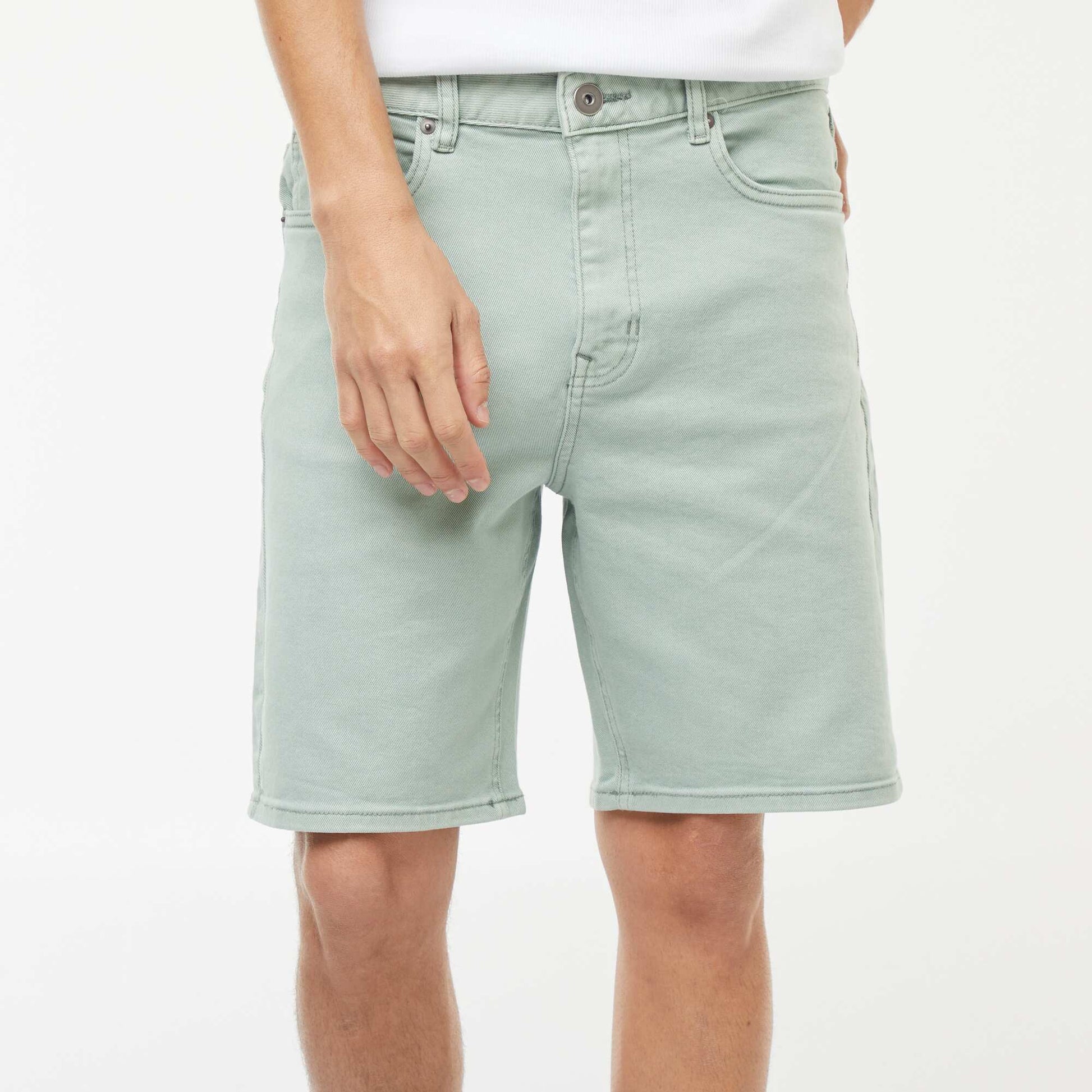 Bermuda en twill à 5 poches VERT