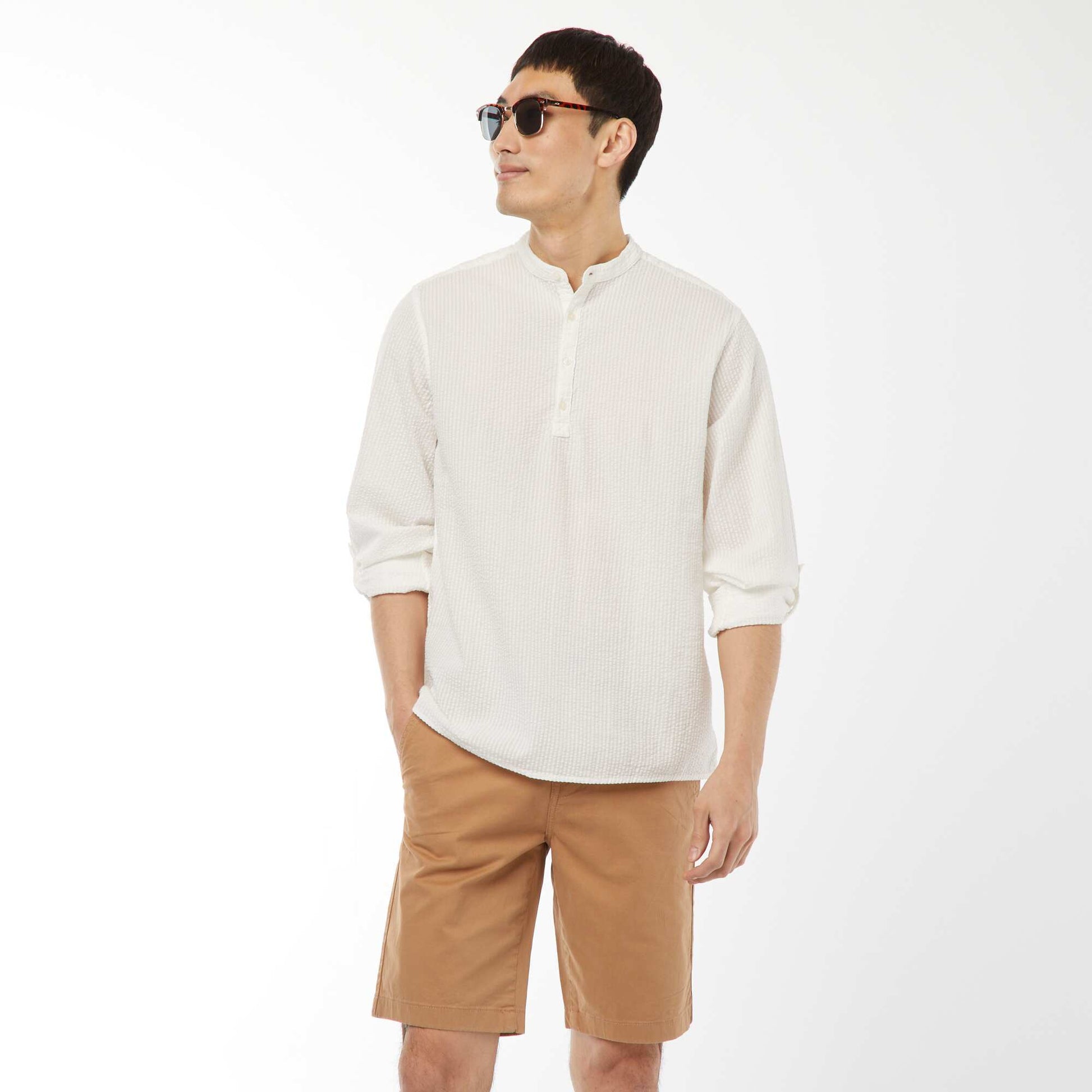 Bermuda chino en twill uni BEIGE