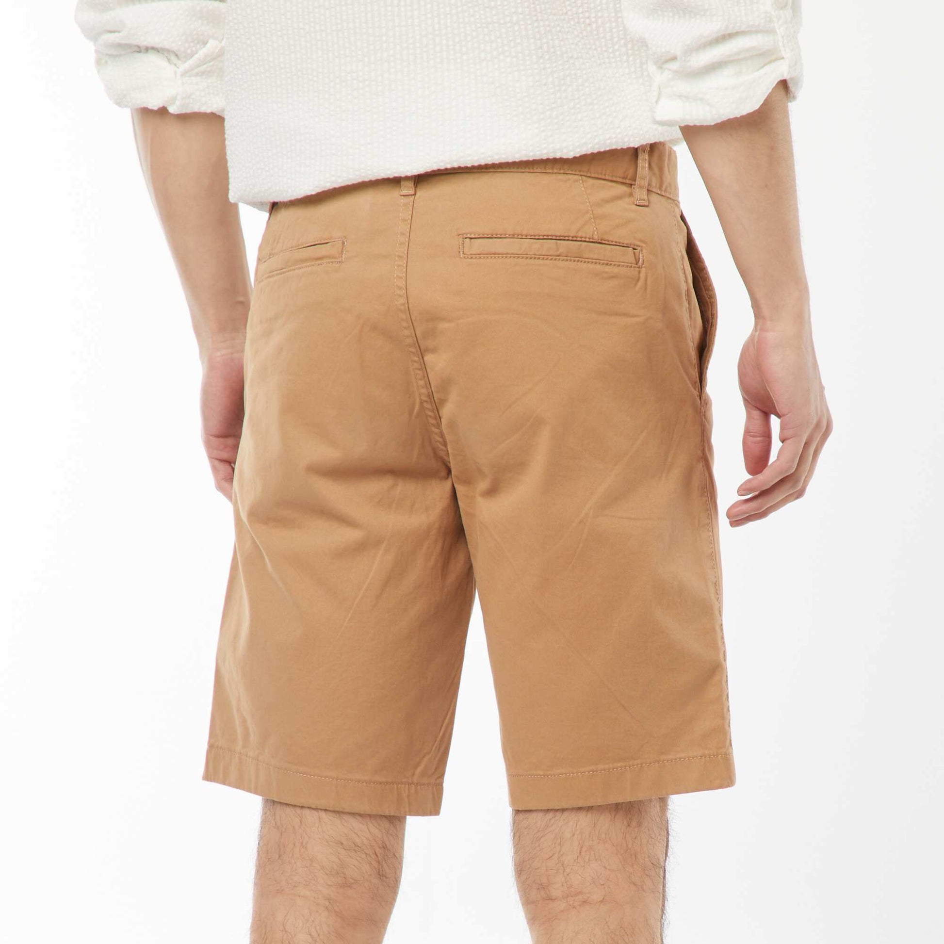 Bermuda chino en twill uni BEIGE