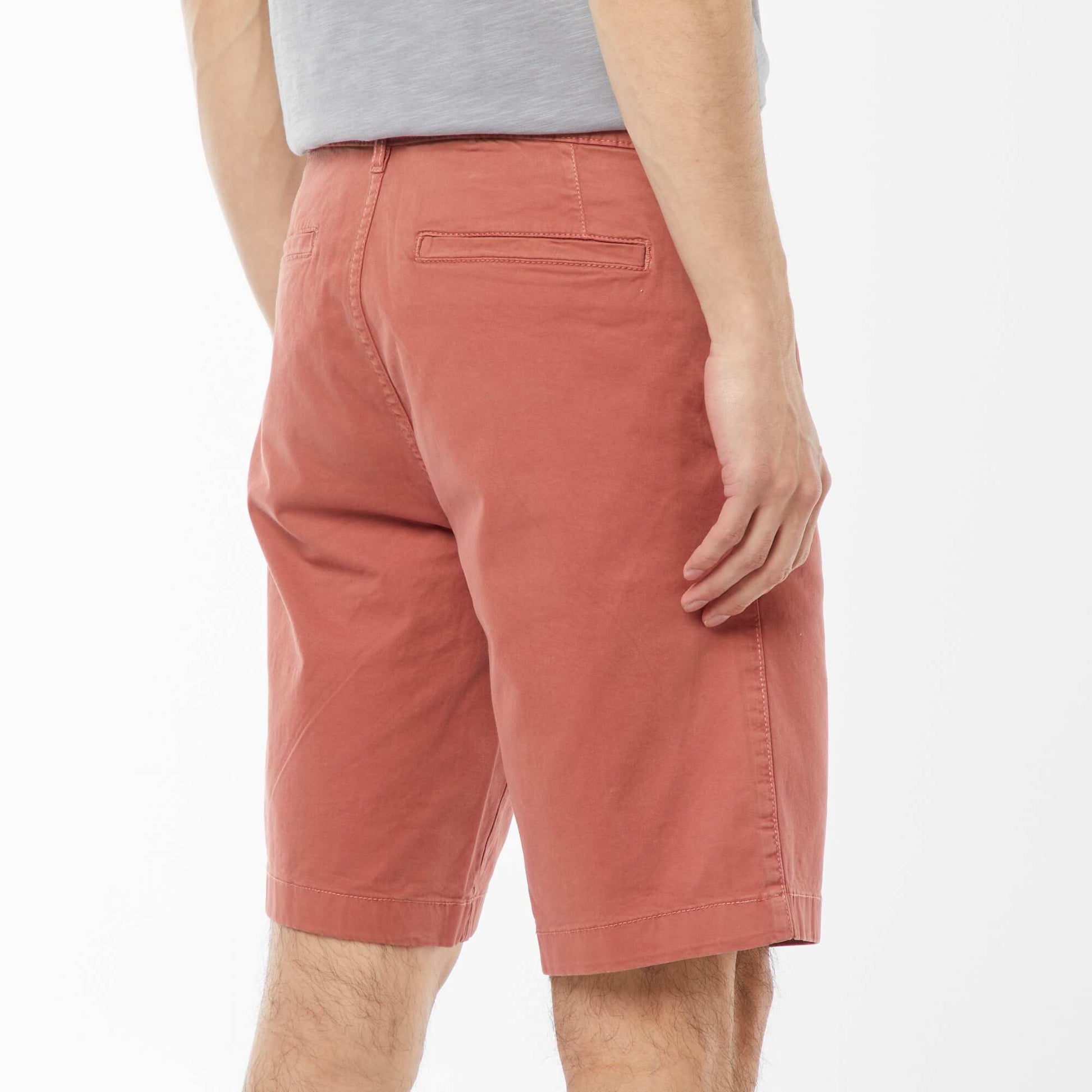 Bermuda chino en twill uni ROSE