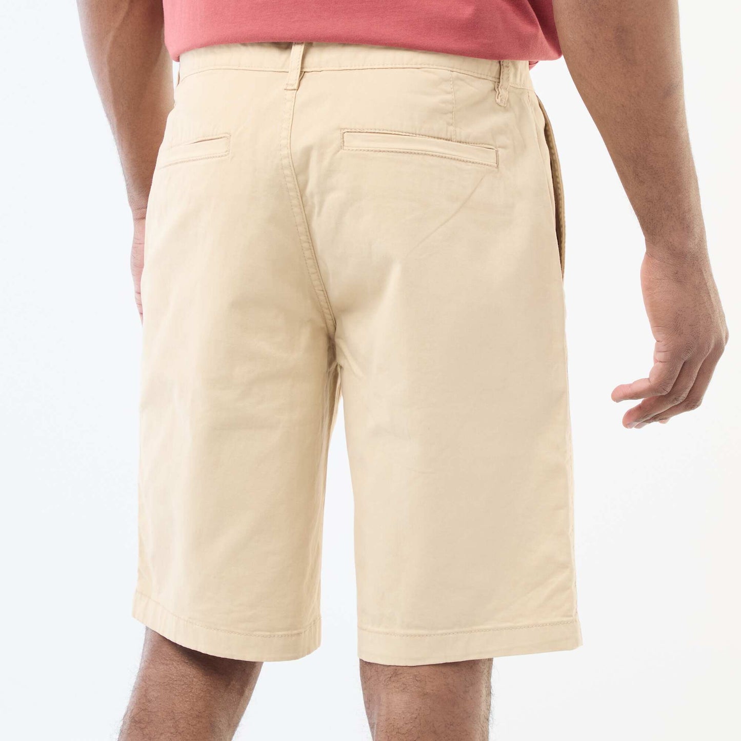 Bermuda chino en twill uni BLANC