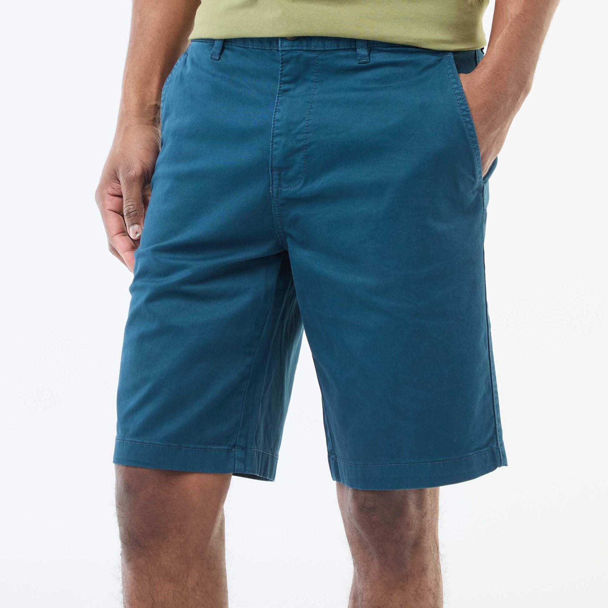 Bermuda chino en twill uni BLEU