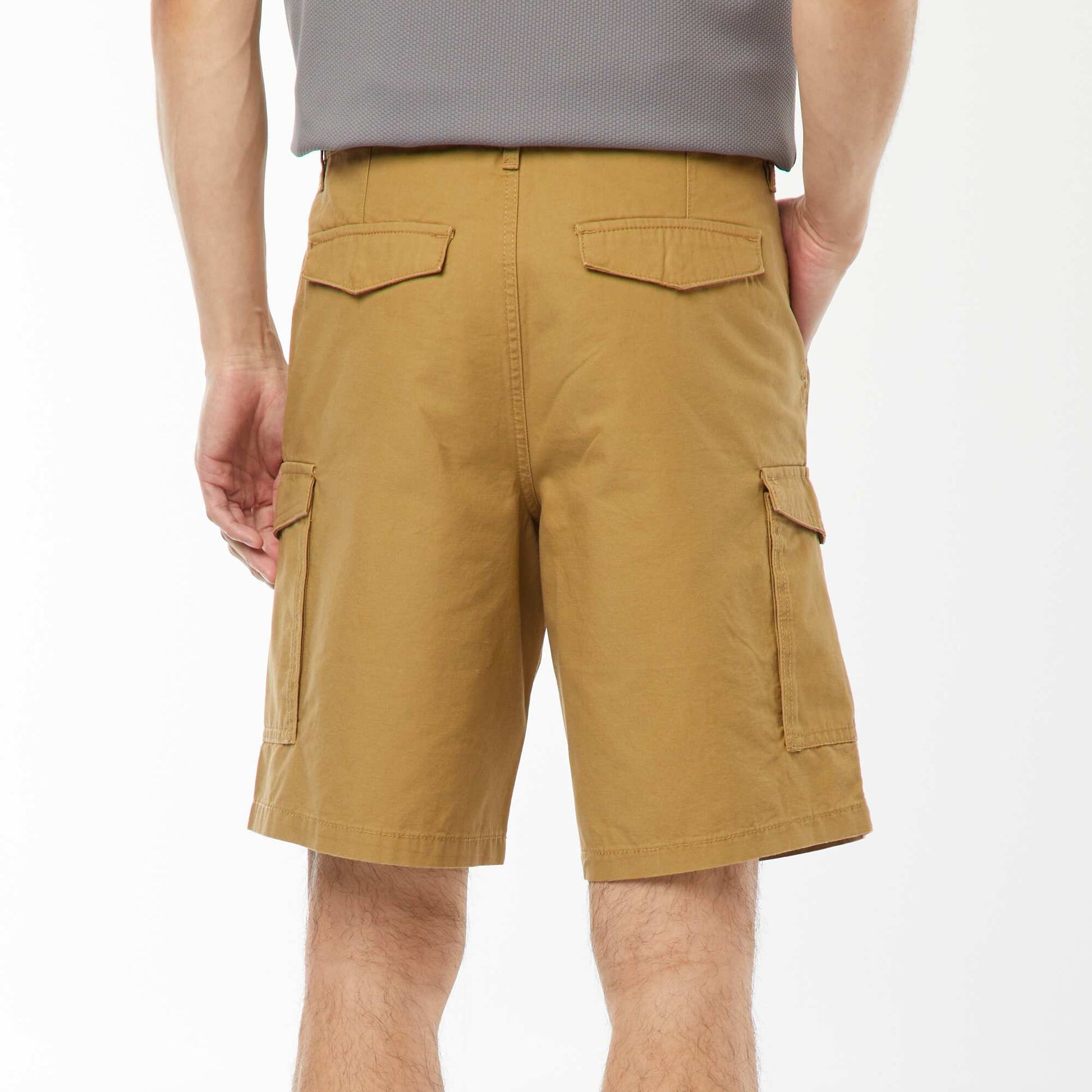 Bermuda chino en twill uni multipoches VERT