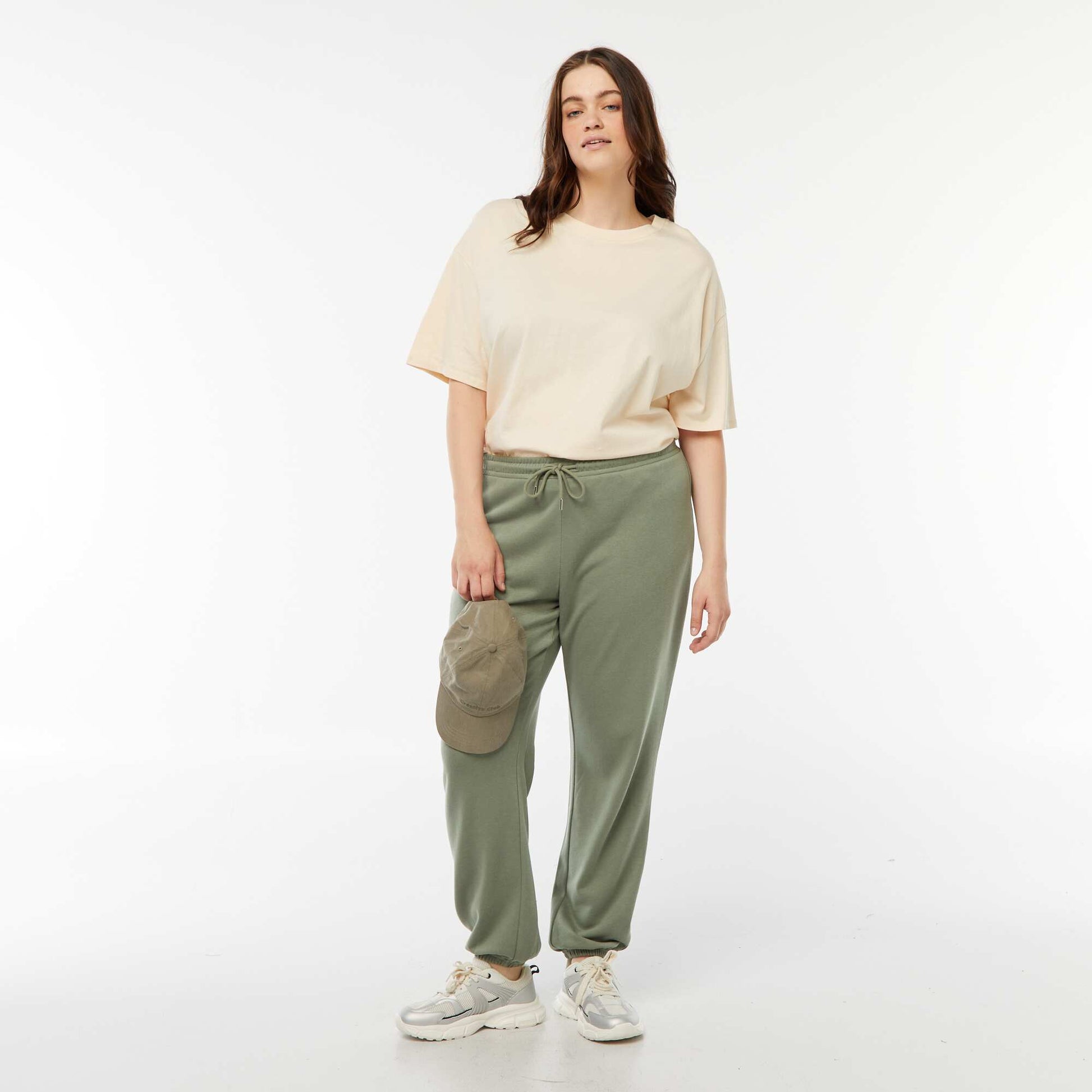 Jogging de sport en french terry KAKI
