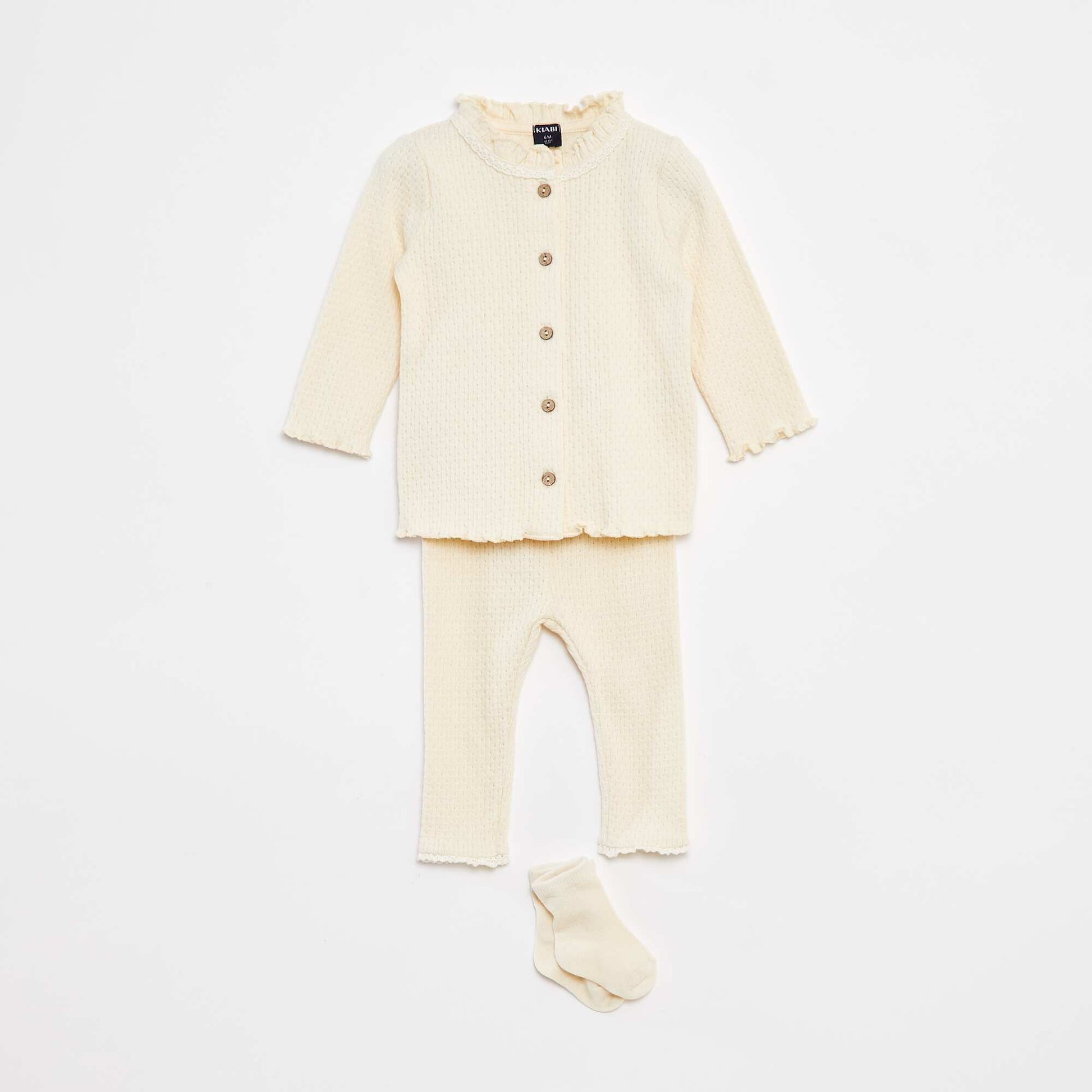 Set gilet + pantalon + chaussettes - 3 pièces BLANC