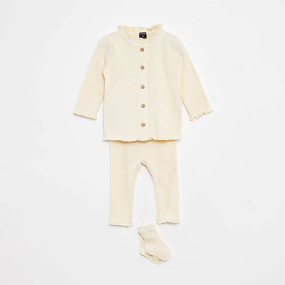 Set gilet + pantalon + chaussettes - 3 pièces BLANC