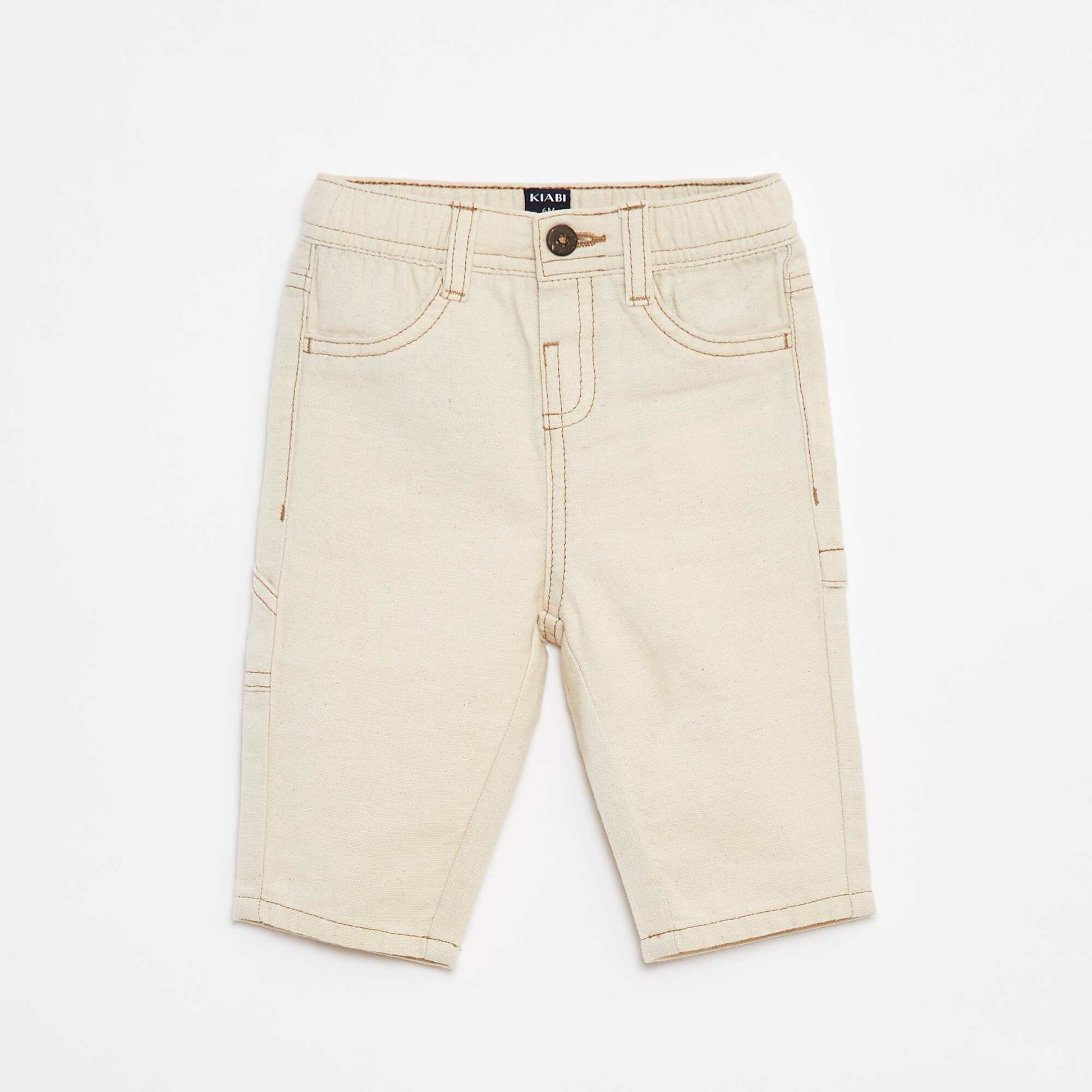 Pantalon en lin mélangé BLANC