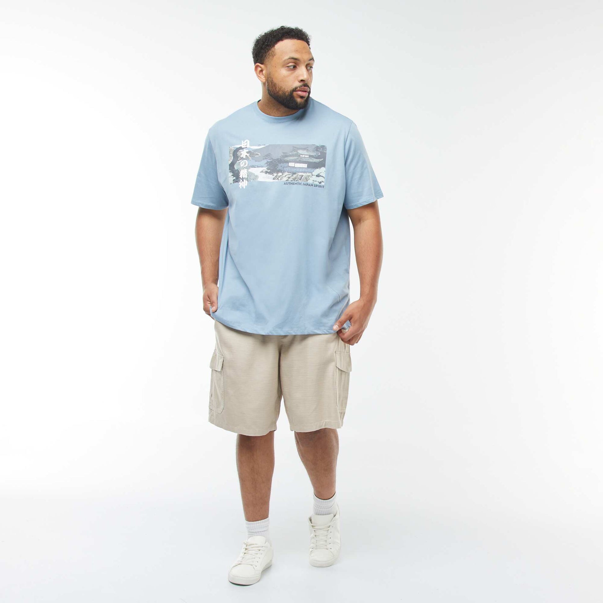 Bermuda uni en twill avec poches latérales BEIGE