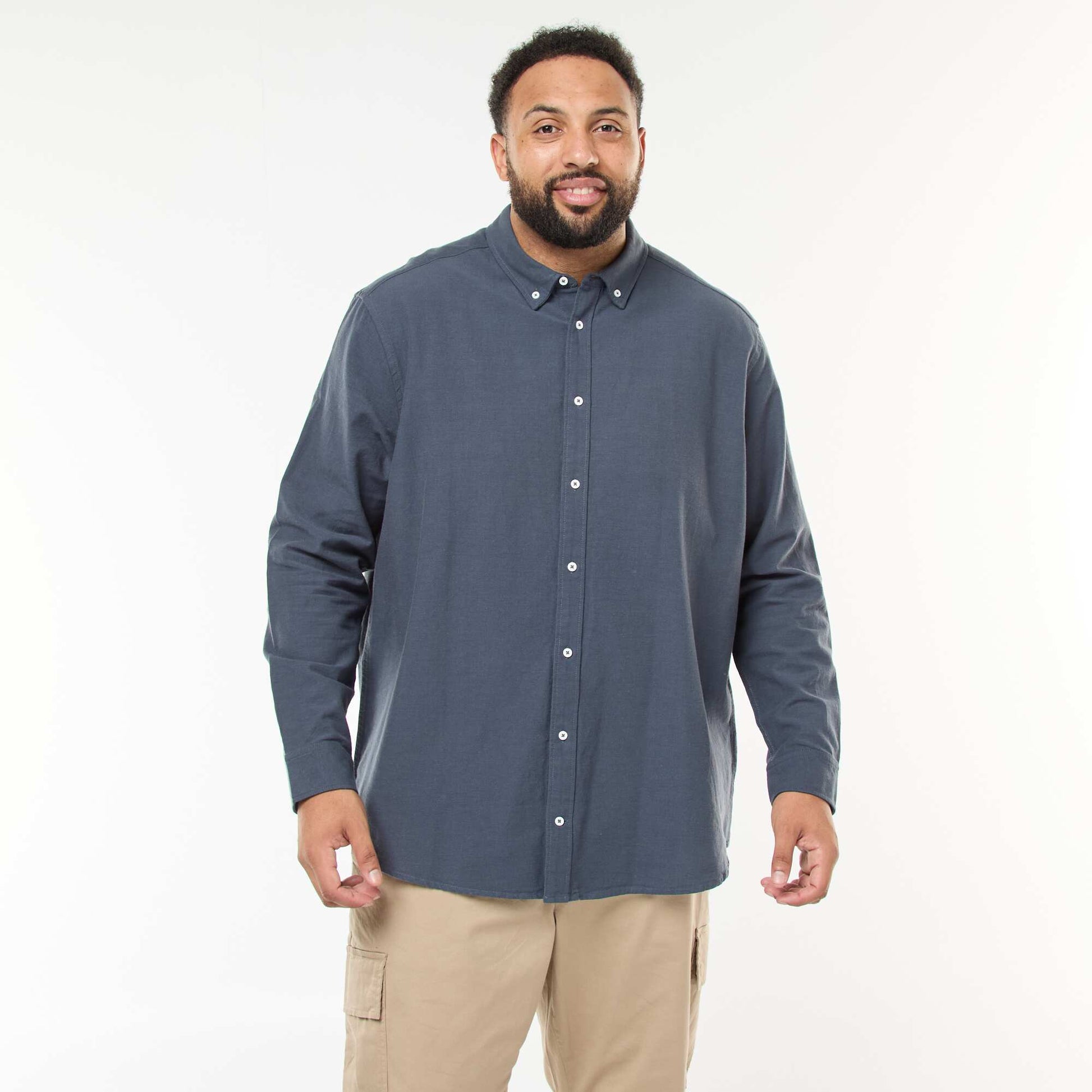 Chemise oxford droite unie BLEU