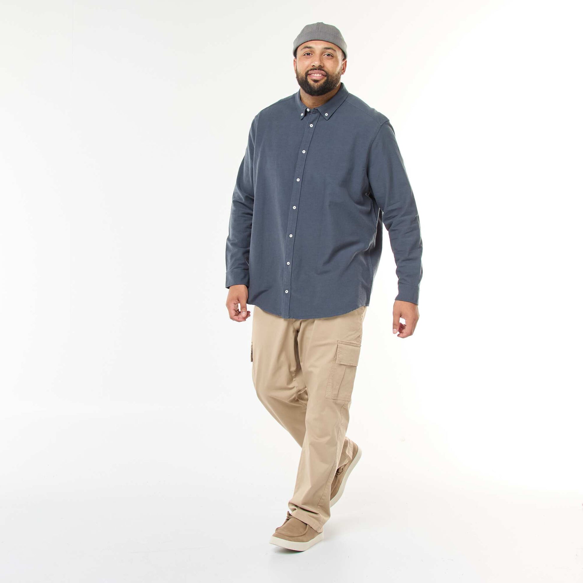 Chemise oxford droite unie BLEU