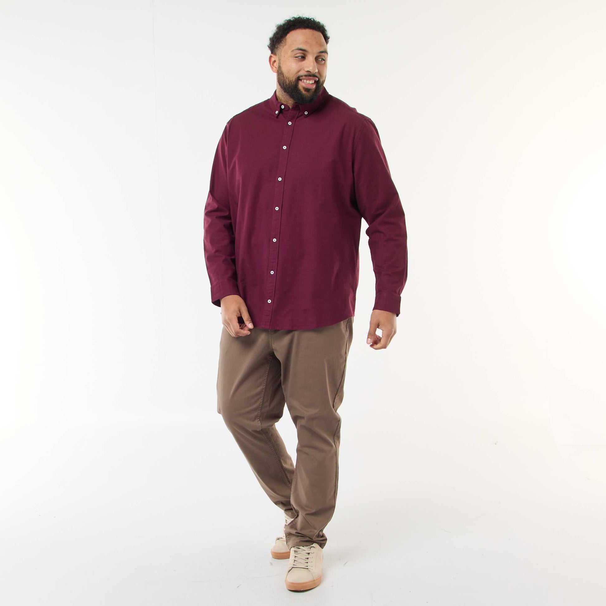 Chemise oxford droite unie BORDEAUX