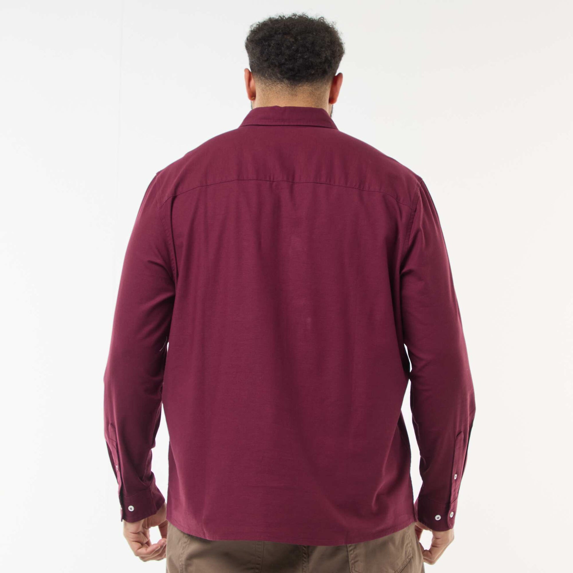 Chemise oxford droite unie BORDEAUX
